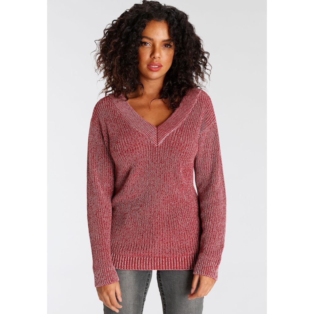 Arizona Strickpullover »in Washed-Optik«