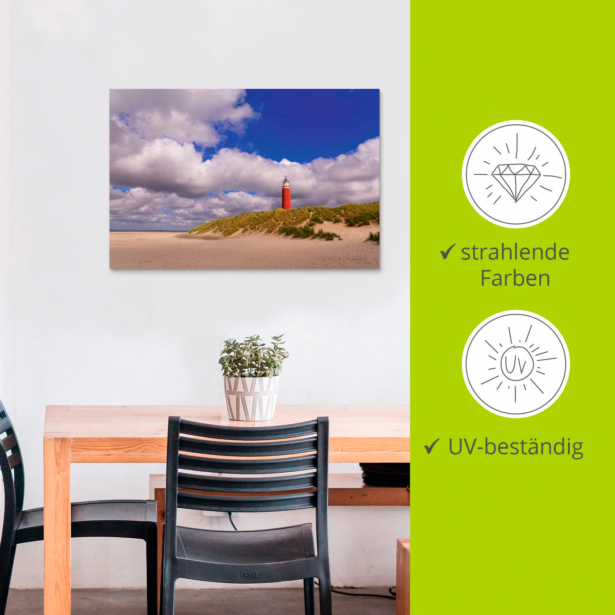 Artland Wandbild »Wolkenimpression am Leuchtturm«, Küste, (1 St.), als Alubild, Outdoorbild, Poster in verschied. Größen