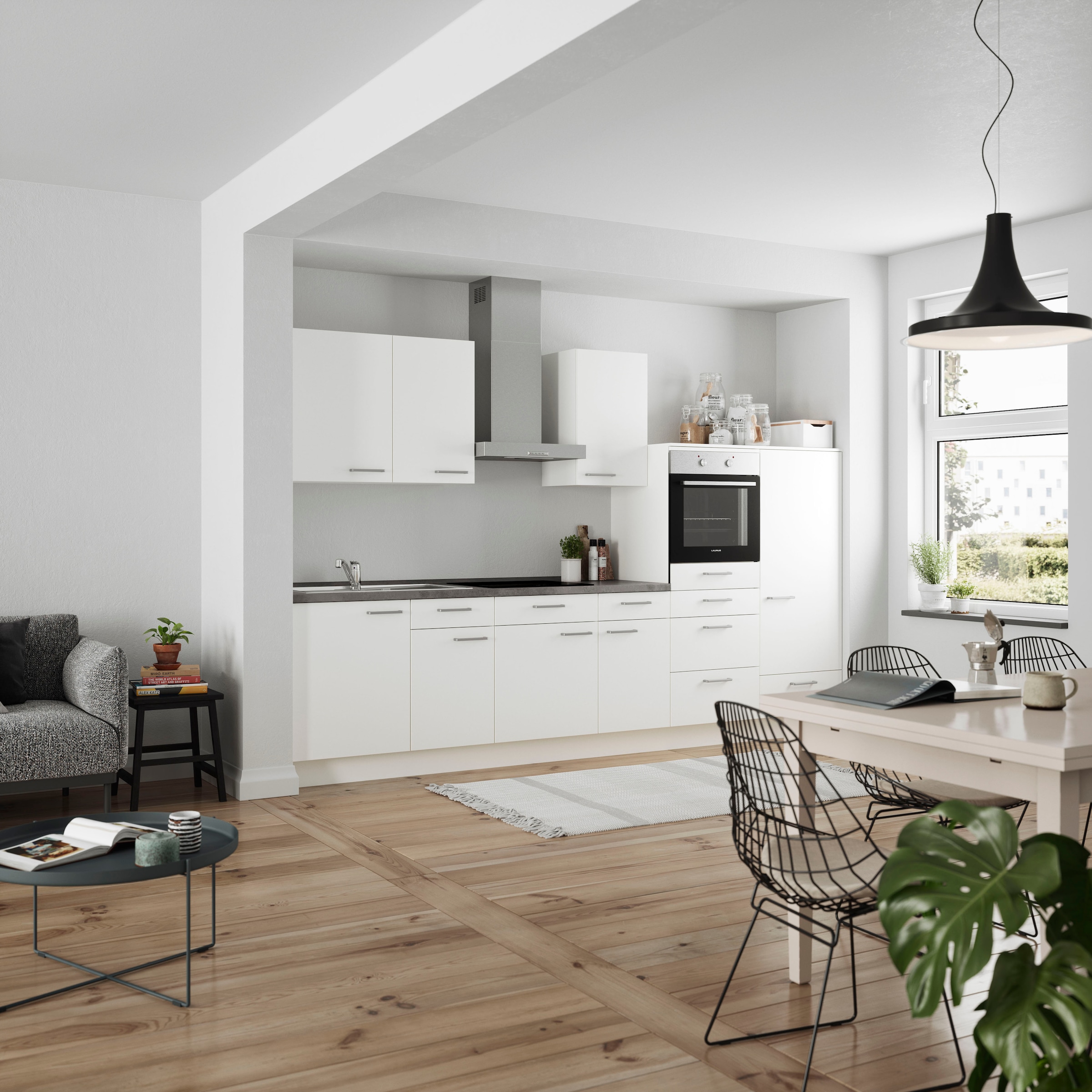 nobilia® Küchenzeile »"Touch I"«, vormontiert, Ausrichtung wählbar, Breite 330 cm, wahlw. mit E-Geräten