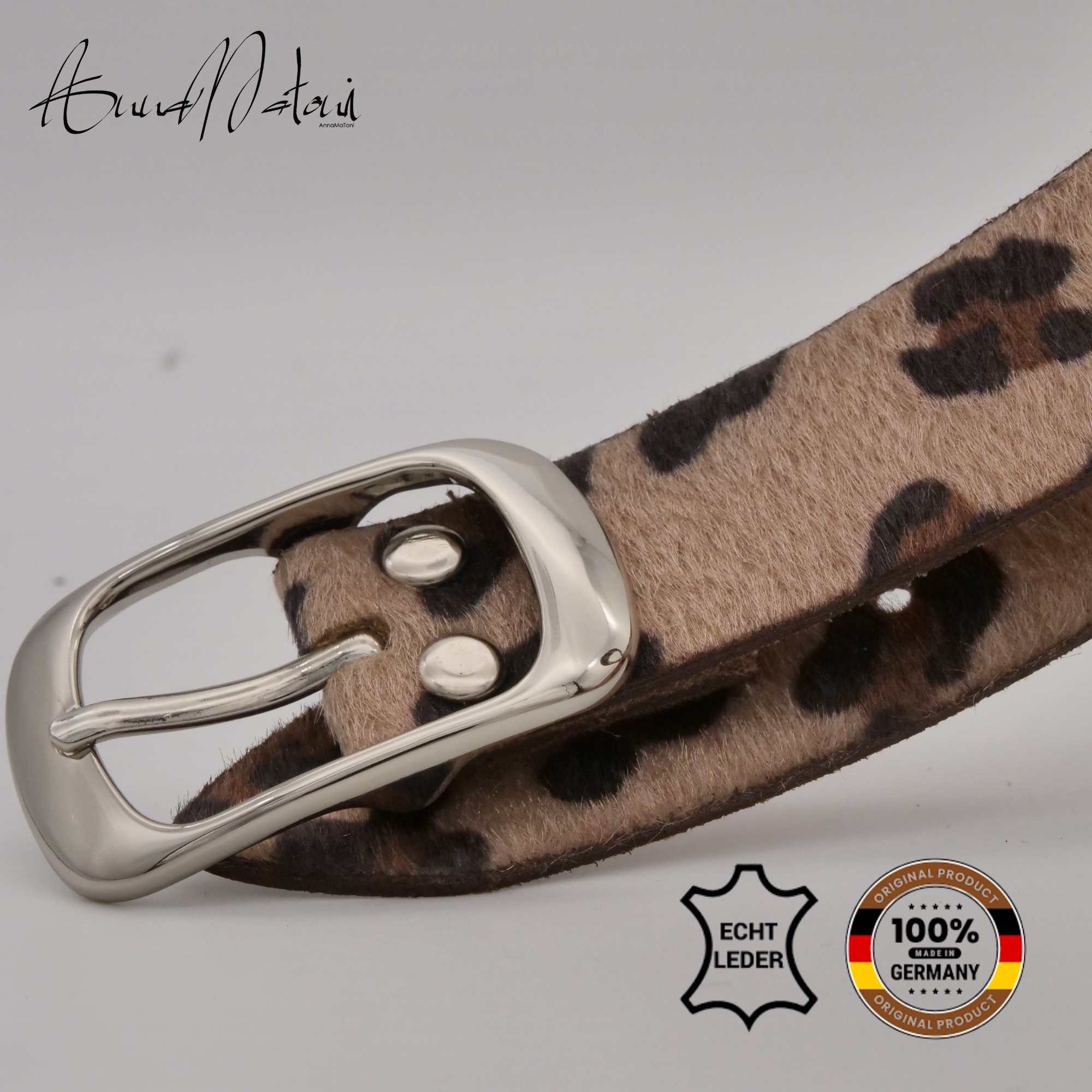 AnnaMatoni Ledergürtel »AnnaMatoni Damen Ledergürtel in hochwertigem Kunstfell in Leo«