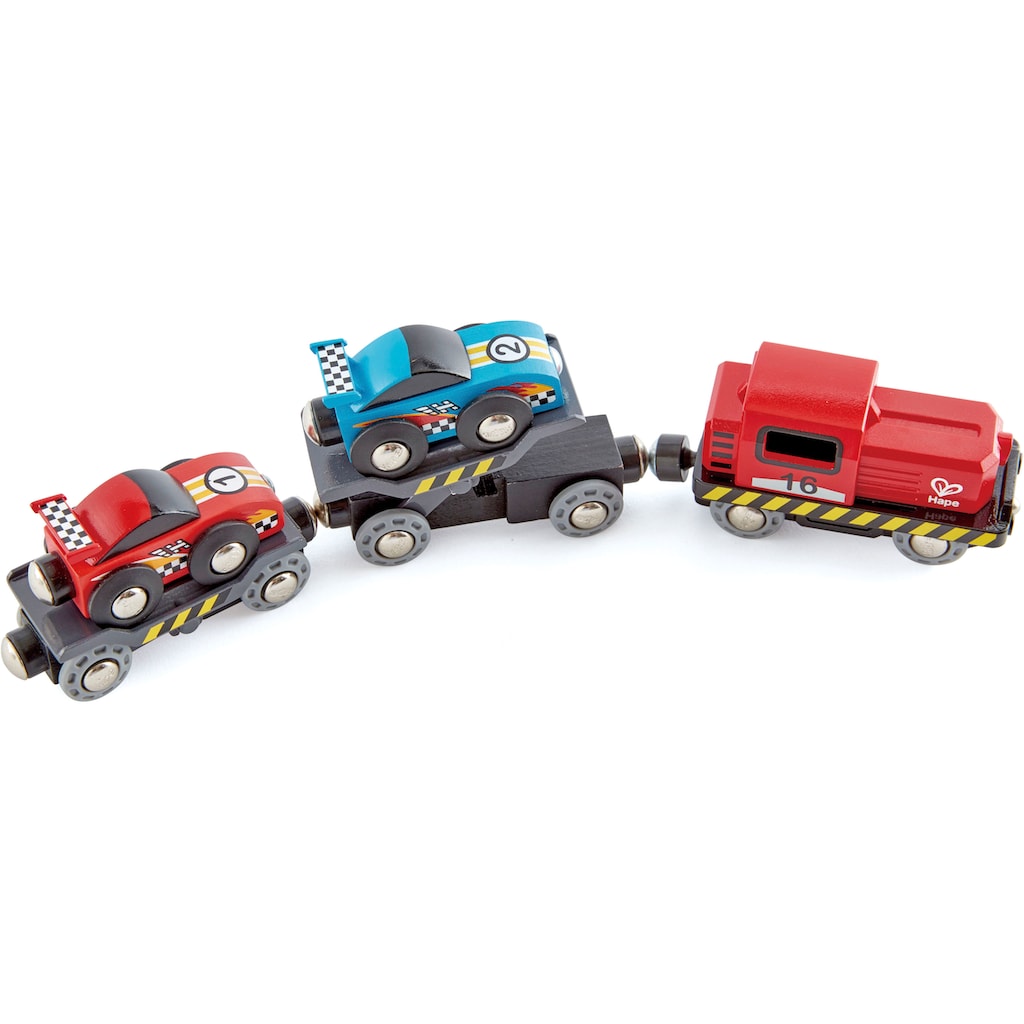 Hape Spielzeug-Eisenbahn »Rennwagen-Transporter«