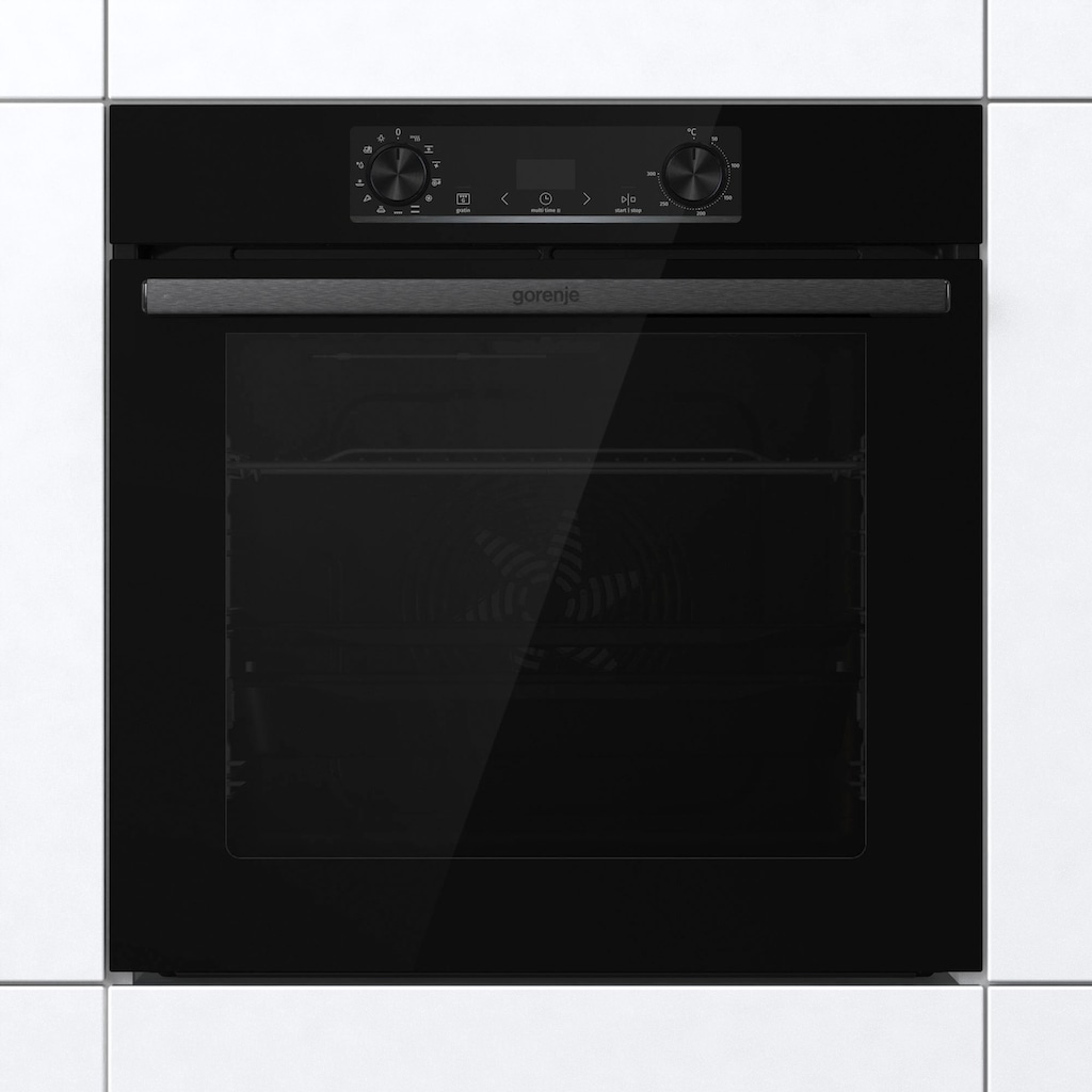 GORENJE Backofen-Set »Black Induction Set«, BOS6737E06BG, mit 1-fach-Teleskopauszug, Aqua Clean, (Set)