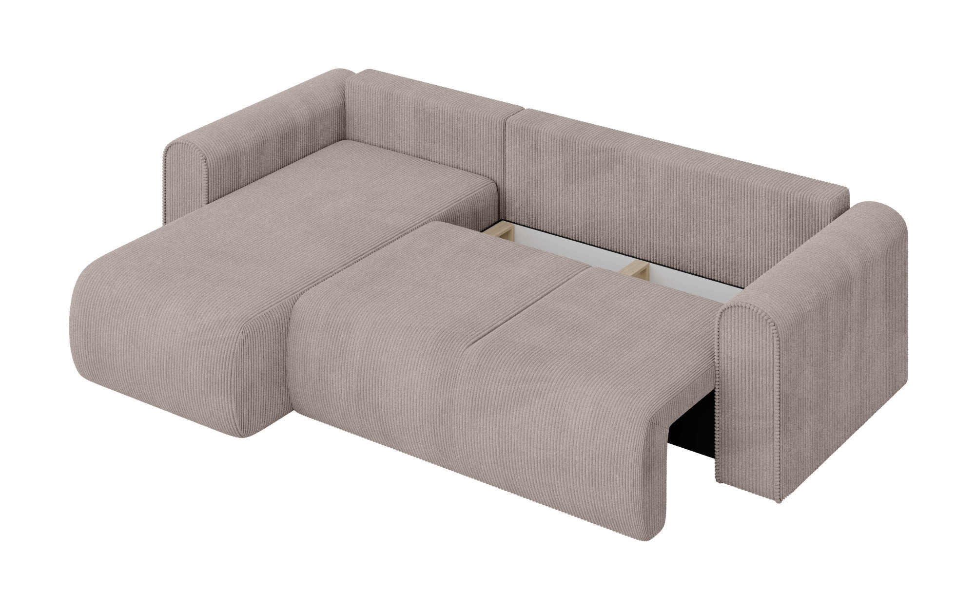 INOSIGN Ecksofa »Zacharia wahlweise Schlafsofa mit Bettkasten, B/T/H 250/166/86 cm«, L-Form mit Wellenunterfederung, Recamiere beidseitig montierbar