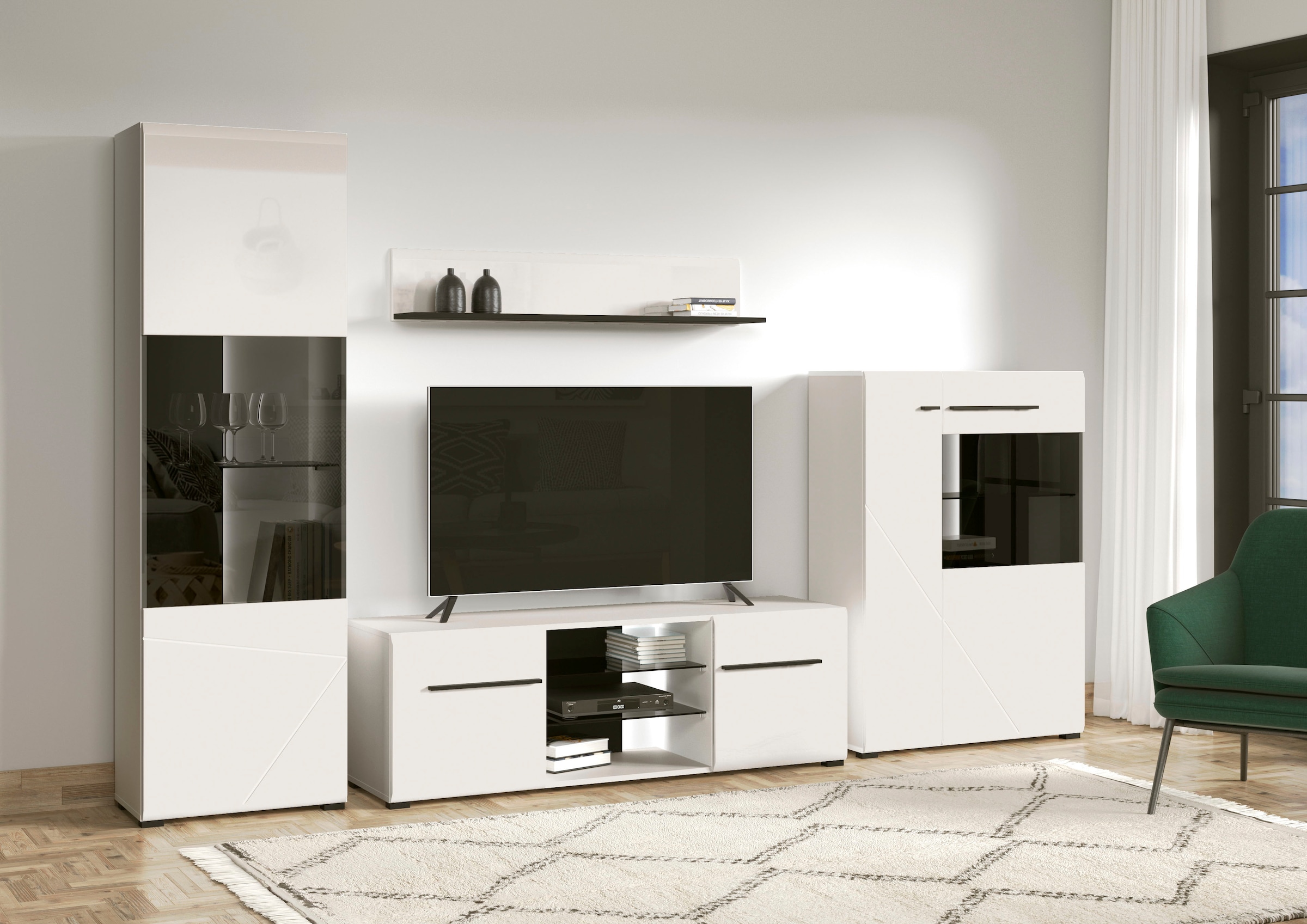 INOSIGN Wohnwand »Trentino« Set, 4 Stk. tlg. Inkl. Vitrine, Low-Board, High günstig online kaufen