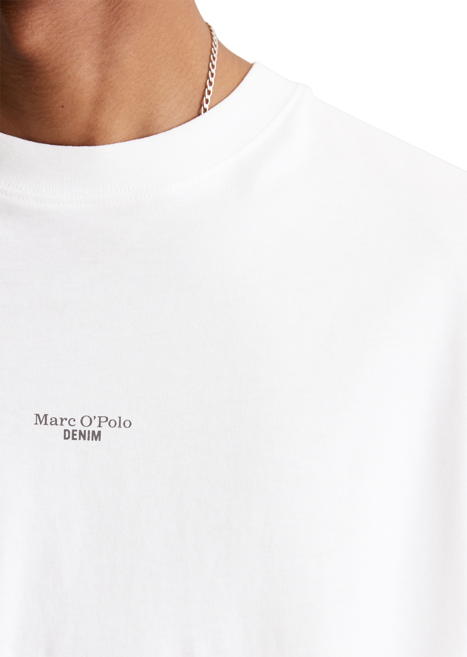 Marc O'Polo DENIM T-Shirt mit Labeling vorne mittig