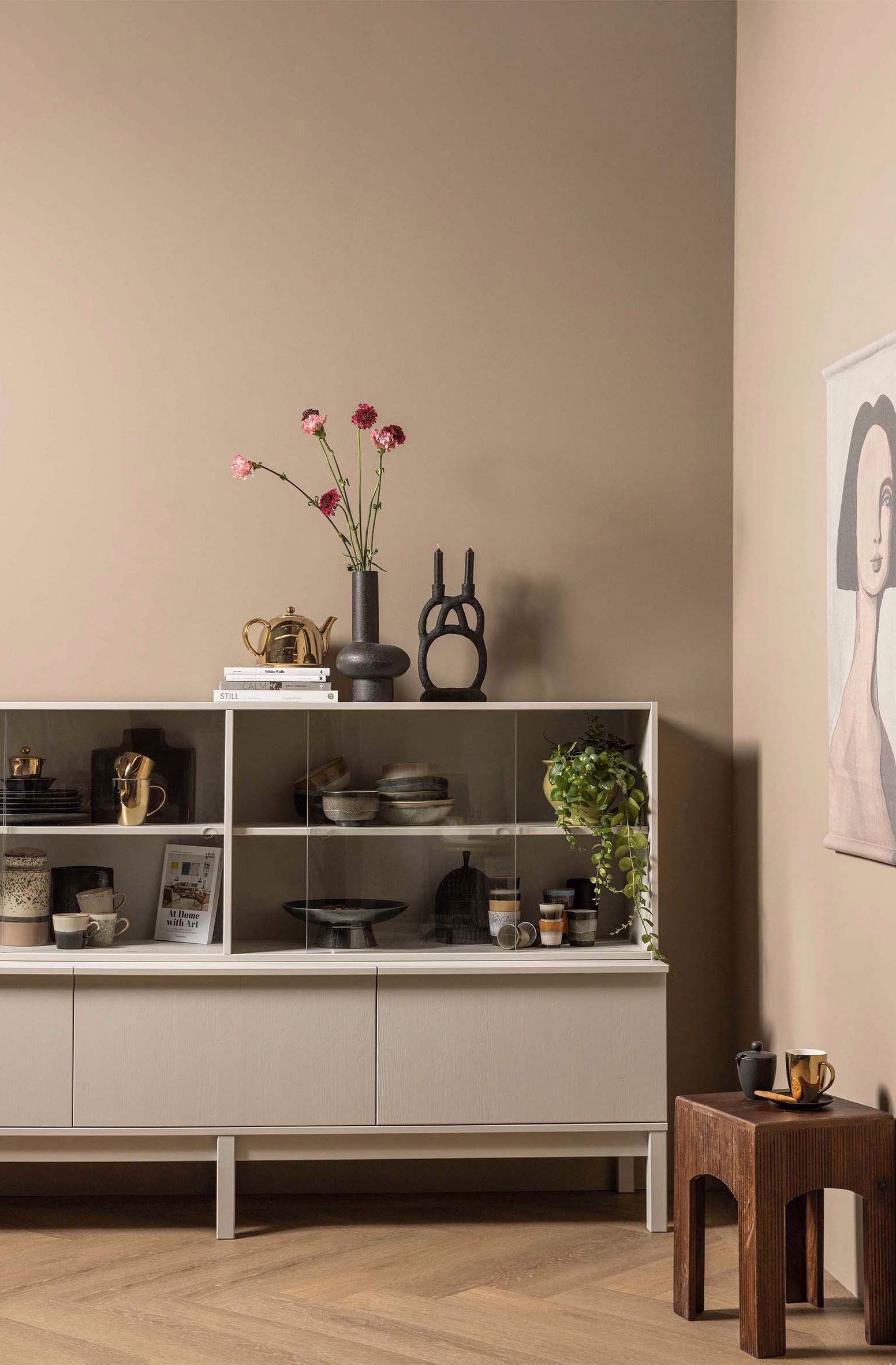 WOOOD Aufsatzschrank »Klink«, mit durchsichtigen Schiebetüren, H 60 cm x B 200 cm