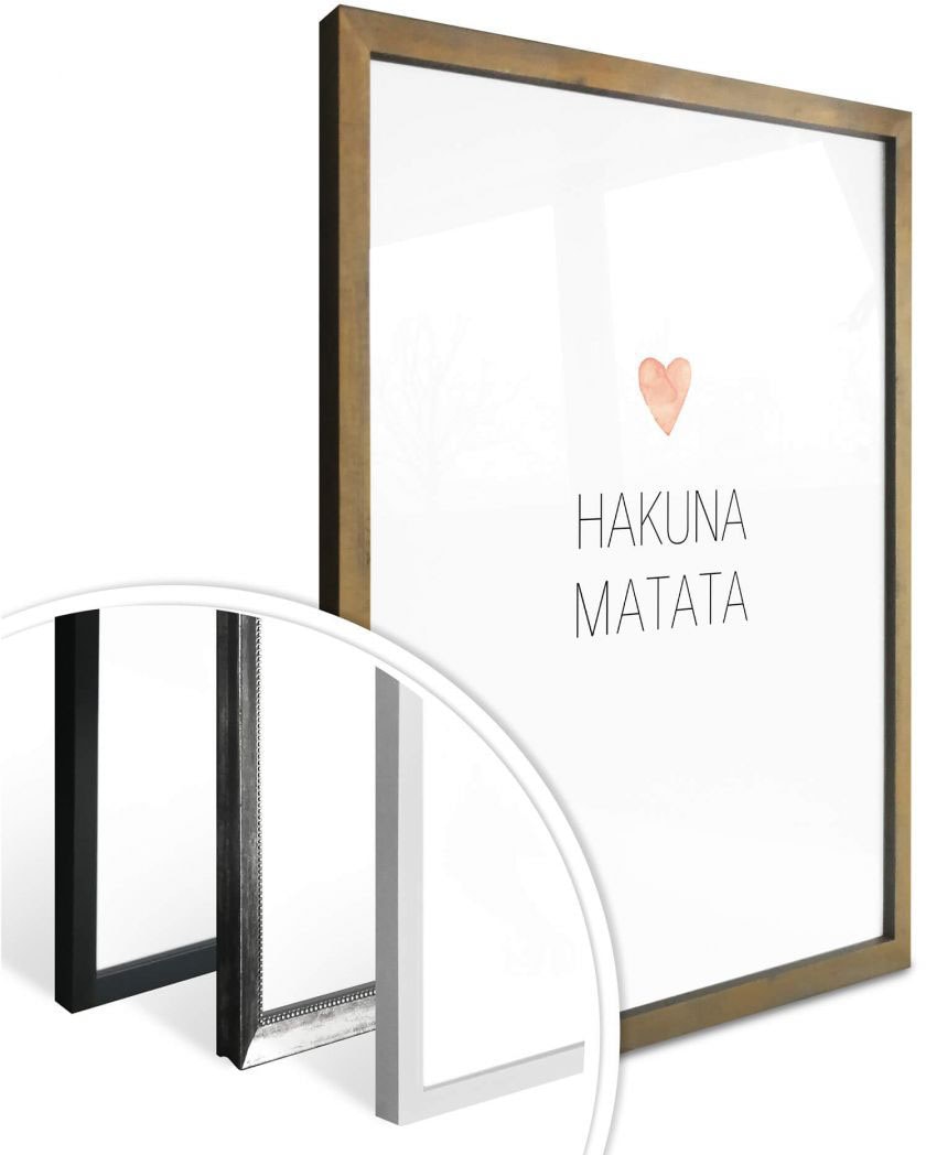 Wall-Art Poster »Hakuna Matata«, Schriftzug, (1 St.), Poster ohne Bilderrahmen