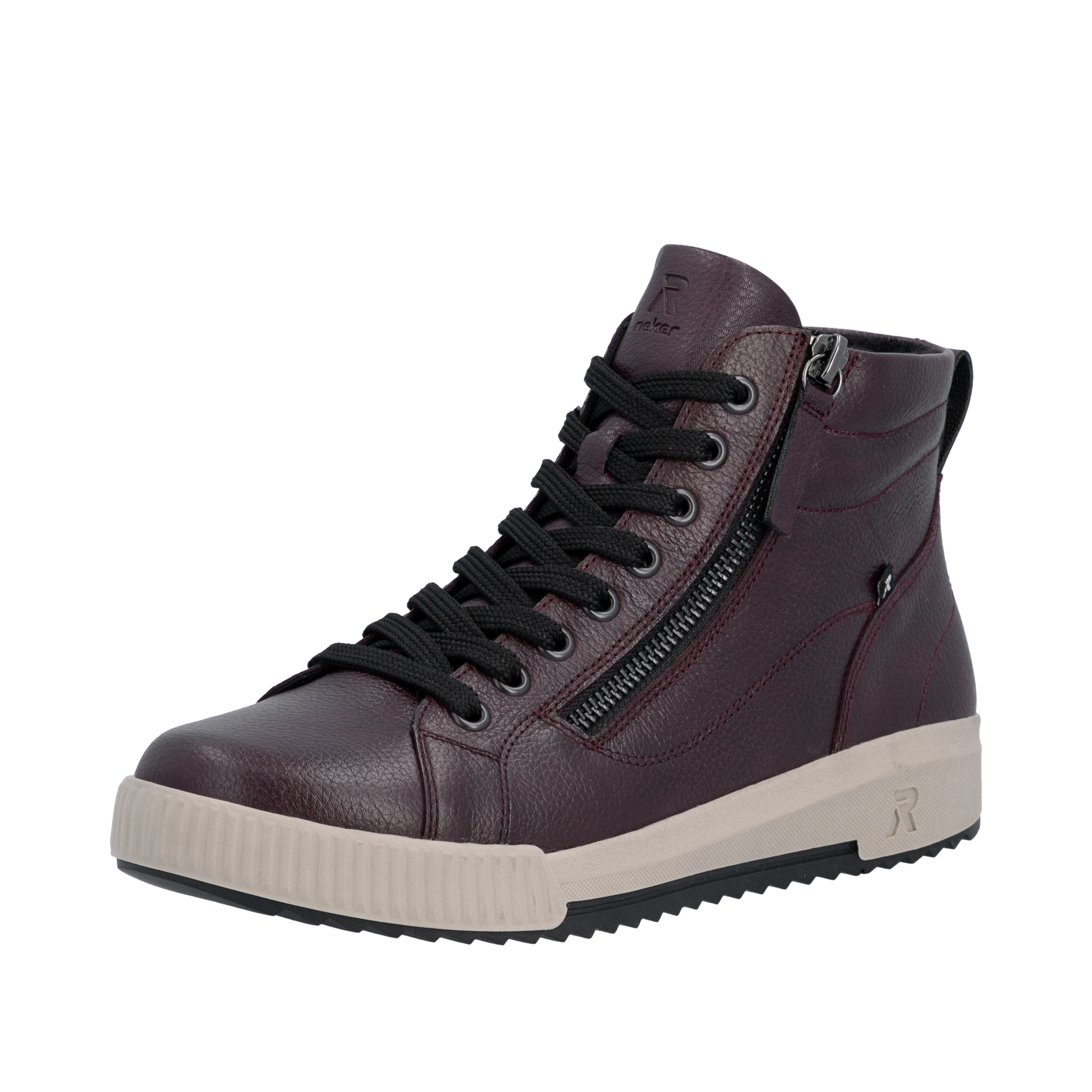 RIEKER Sport Schnürboots  Stiefelette, High Top Sneaker, Freizeitboots mit Reißverschluss