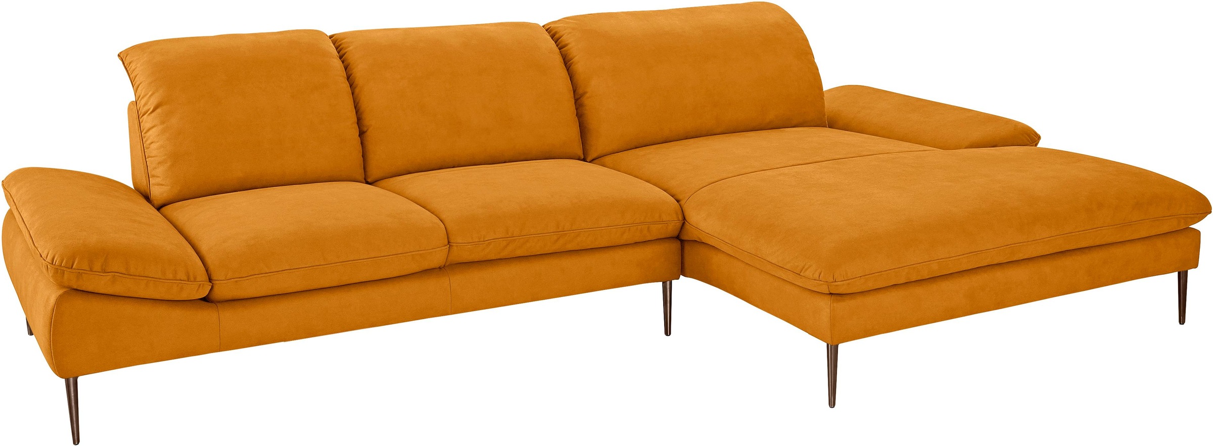 W.SCHILLIG Ecksofa »enjoy&MORE, Designsofa, bequem, elegant und zeitlos, L-Form«, Sitztiefenverstellung, Füße bronze pulverbeschichtet, Breite 340 cm