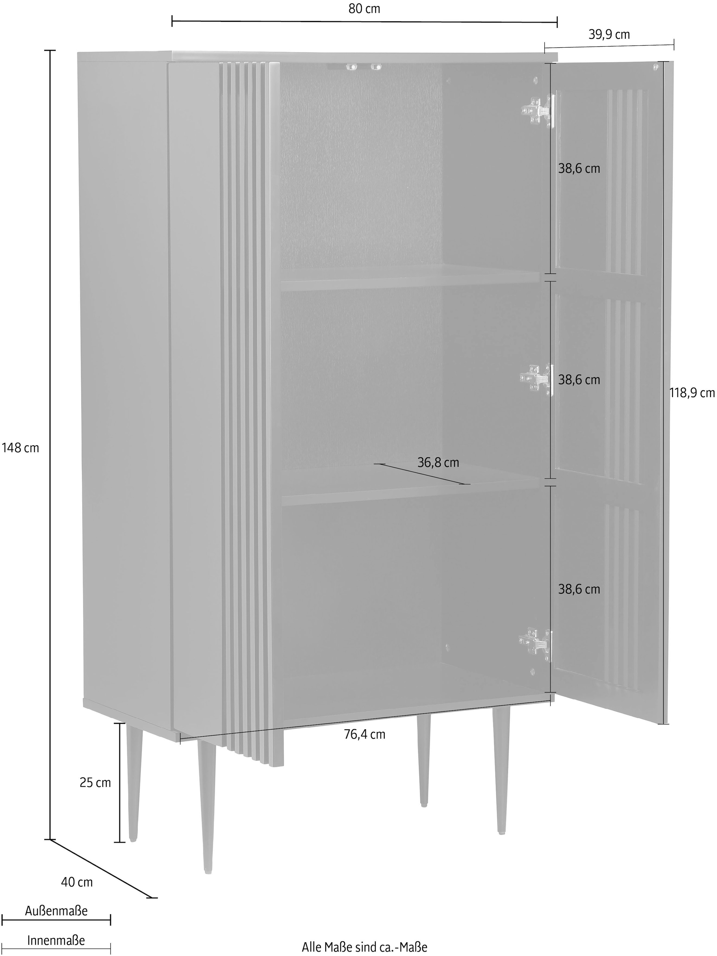 Places of Style Kommode »Saltaire«, In modernem Design, Ganzmetall-Scharniere