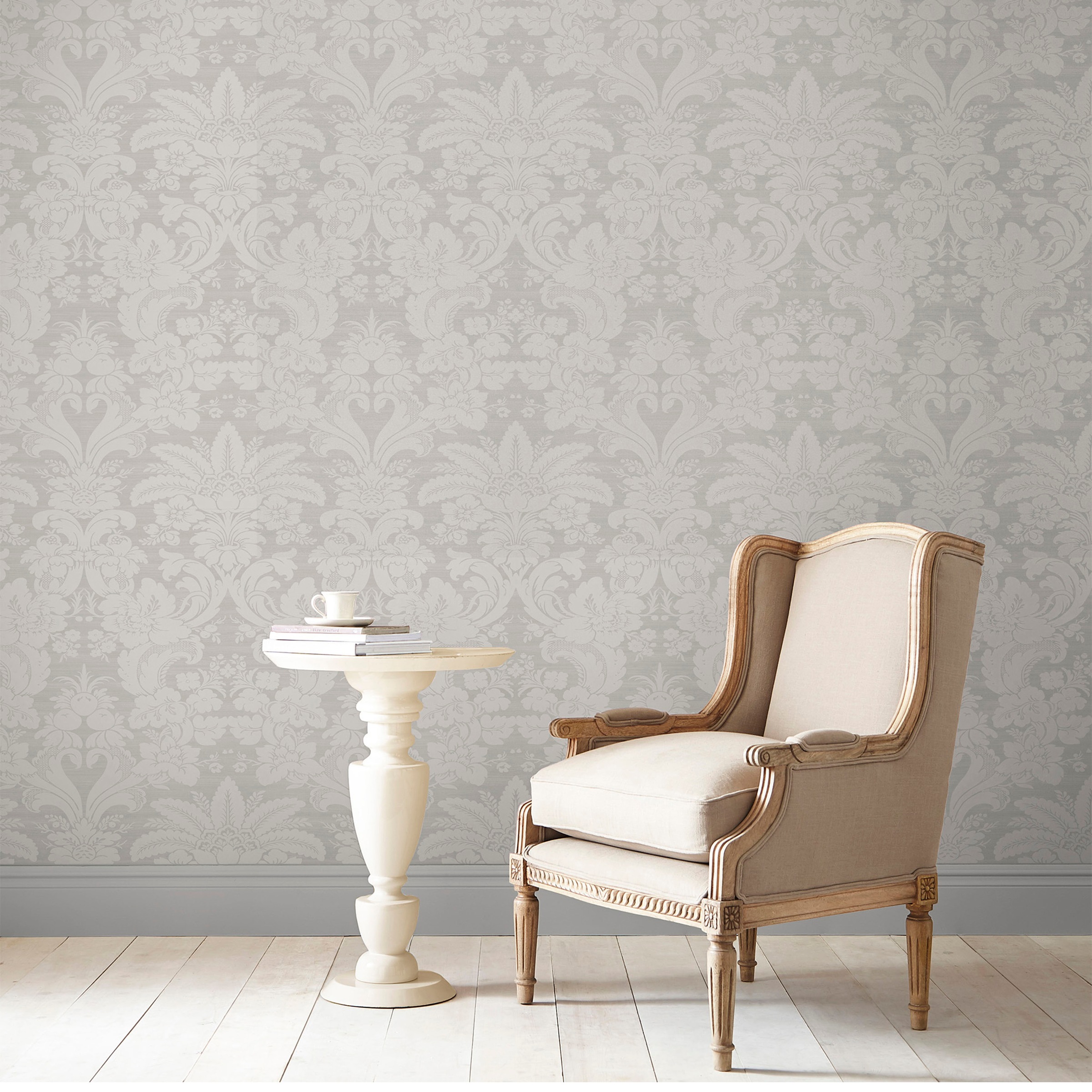 LAURA ASHLEY Vliestapete »Laura Ashley Martigues Moonbeam Vliestapete«, Barock, Laura Ashley Martigues Moonbeam Vliestapete