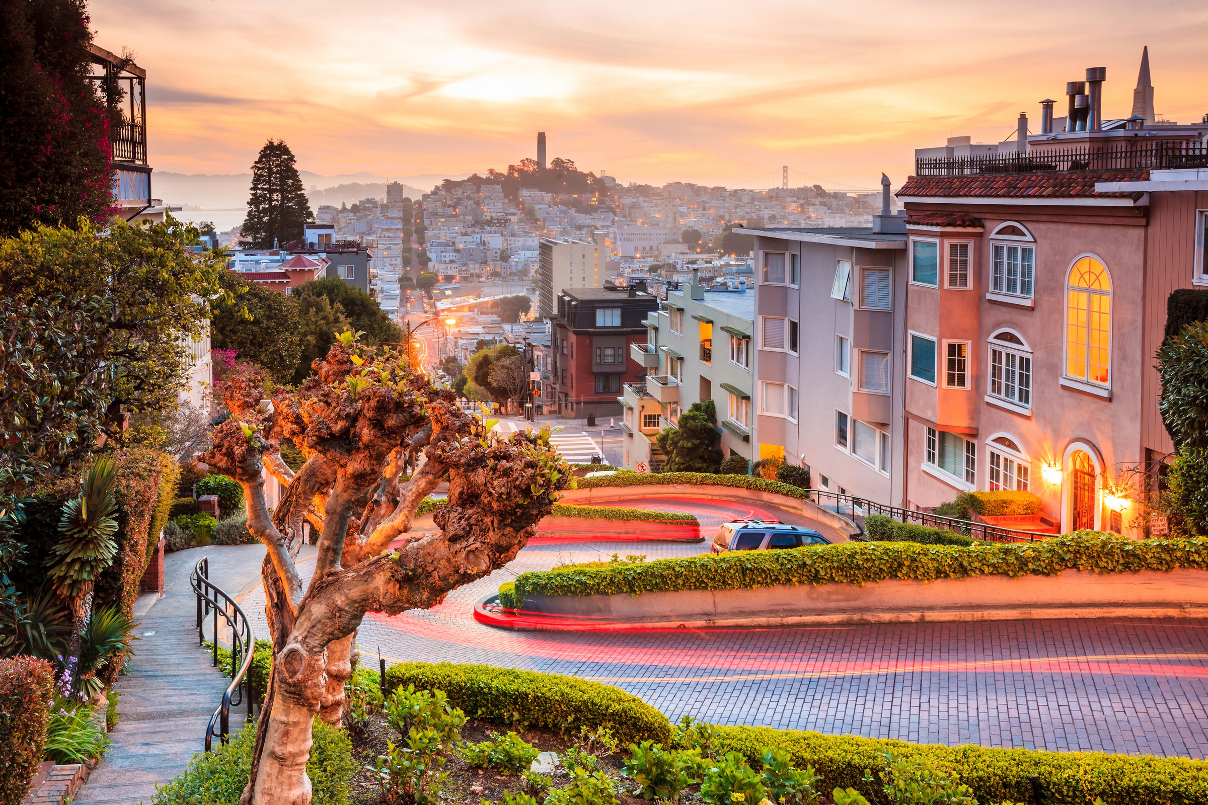 Fototapete »Lombard Street in San Francisco« glatt bunt Vlies