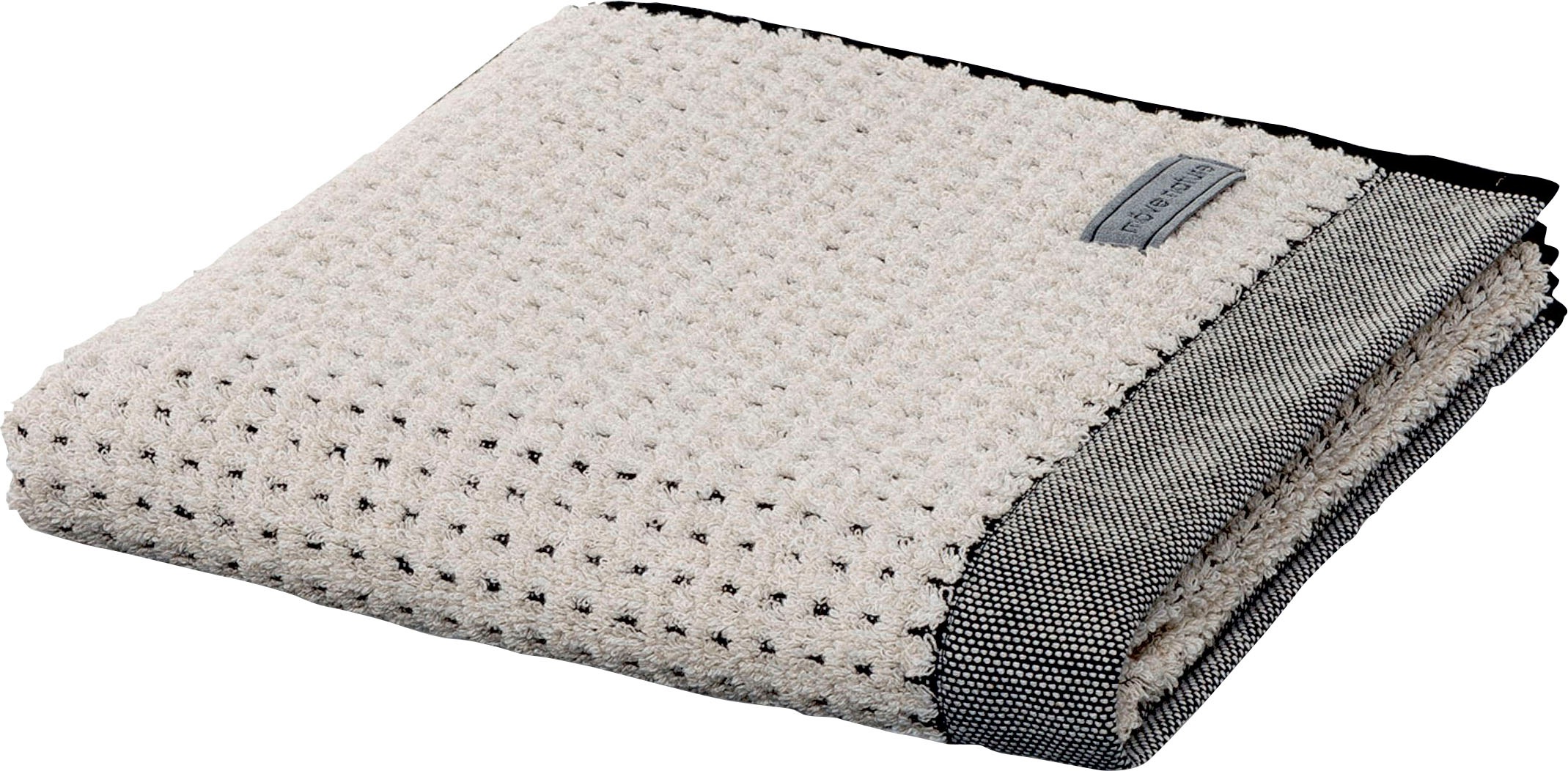 Saunatuch »Eden Piquee« mit Lederetikett beige Walkfrottier, Obermaterial: 100% Baumwolle B/L: 80cmx200cm, 1 Stk., Walkfrottier