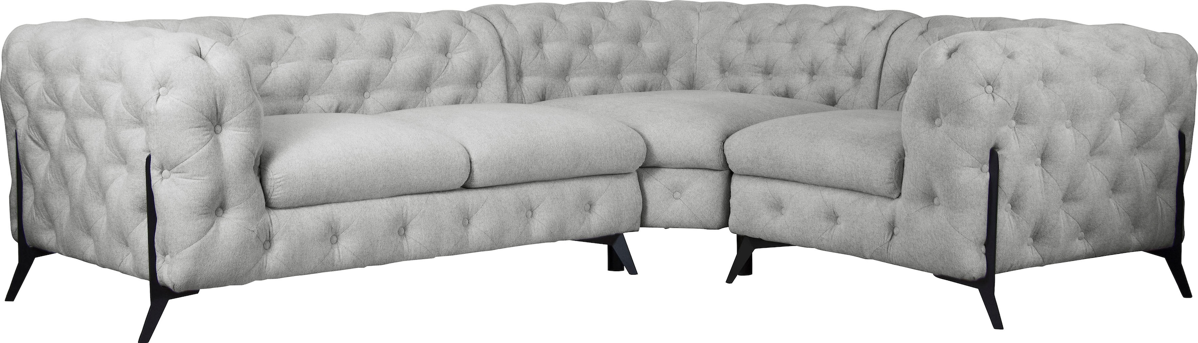 Home affaire Chesterfield-Sofa »Amaury L-Form« moderne Chersterfield-Optik, günstig online kaufen