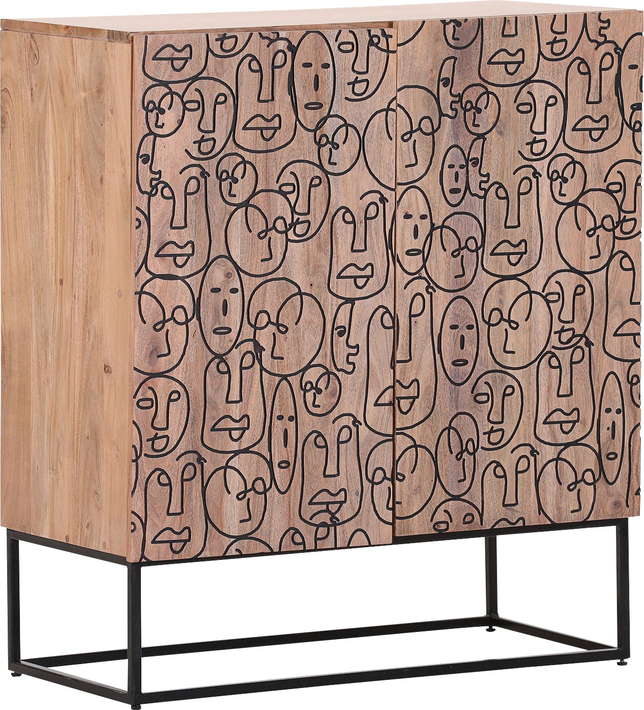 Kommode, natur/natur B/H/T: 80 cm x 90 cm x 38 cm