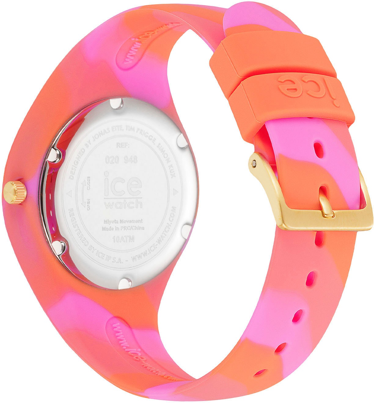 ice-watch Quarzuhr »ICE tie and dye - Small - 3H«, Armbanduhr, Damenuhr, Mineralglas, analog, Silikonarmband