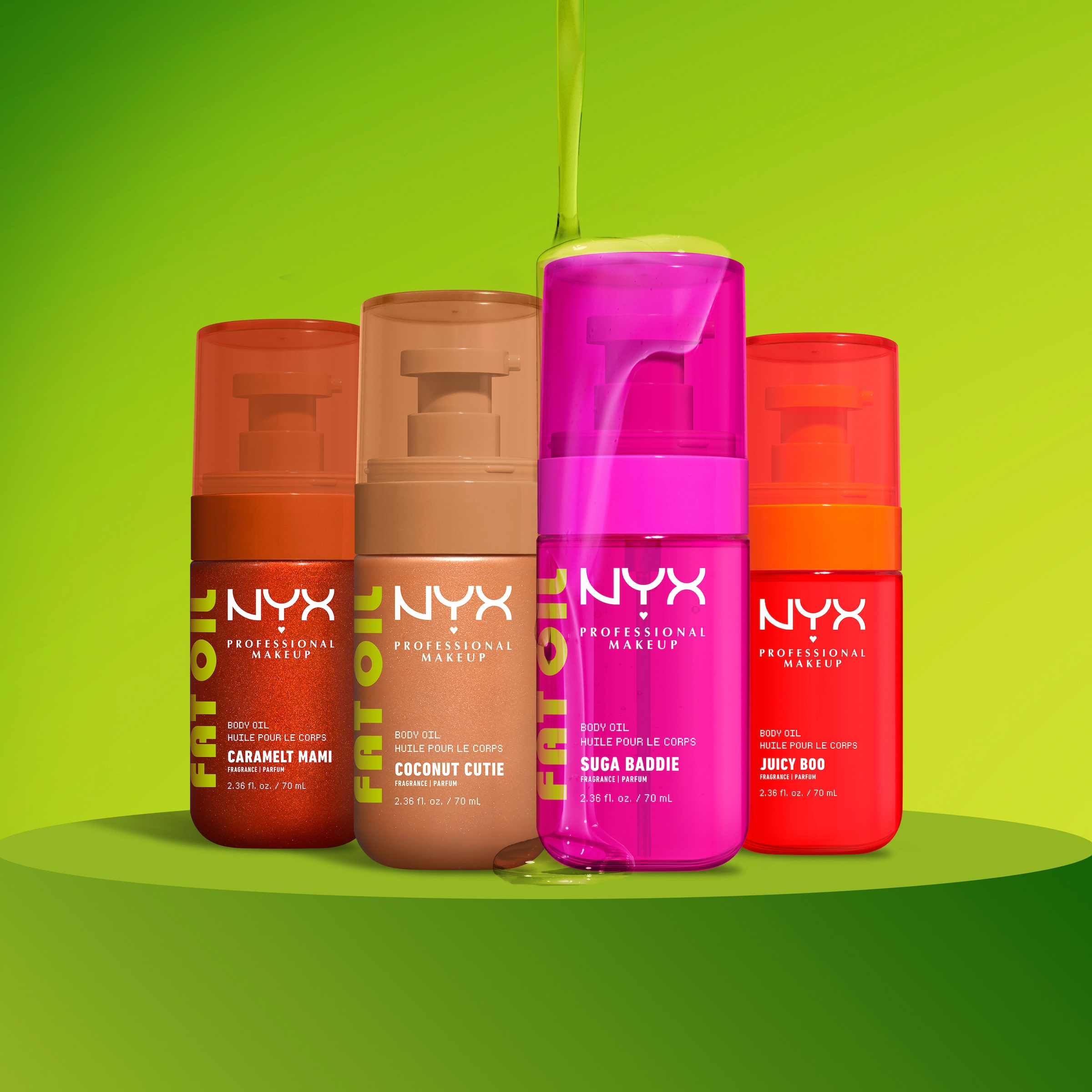 NYX PROFESSIONAL MAKEUP Körperöl »FAT OIL BODY OIL COCONUT CUTIE« für strahlenden Glow am Körper, duftet nach Kokosnuss