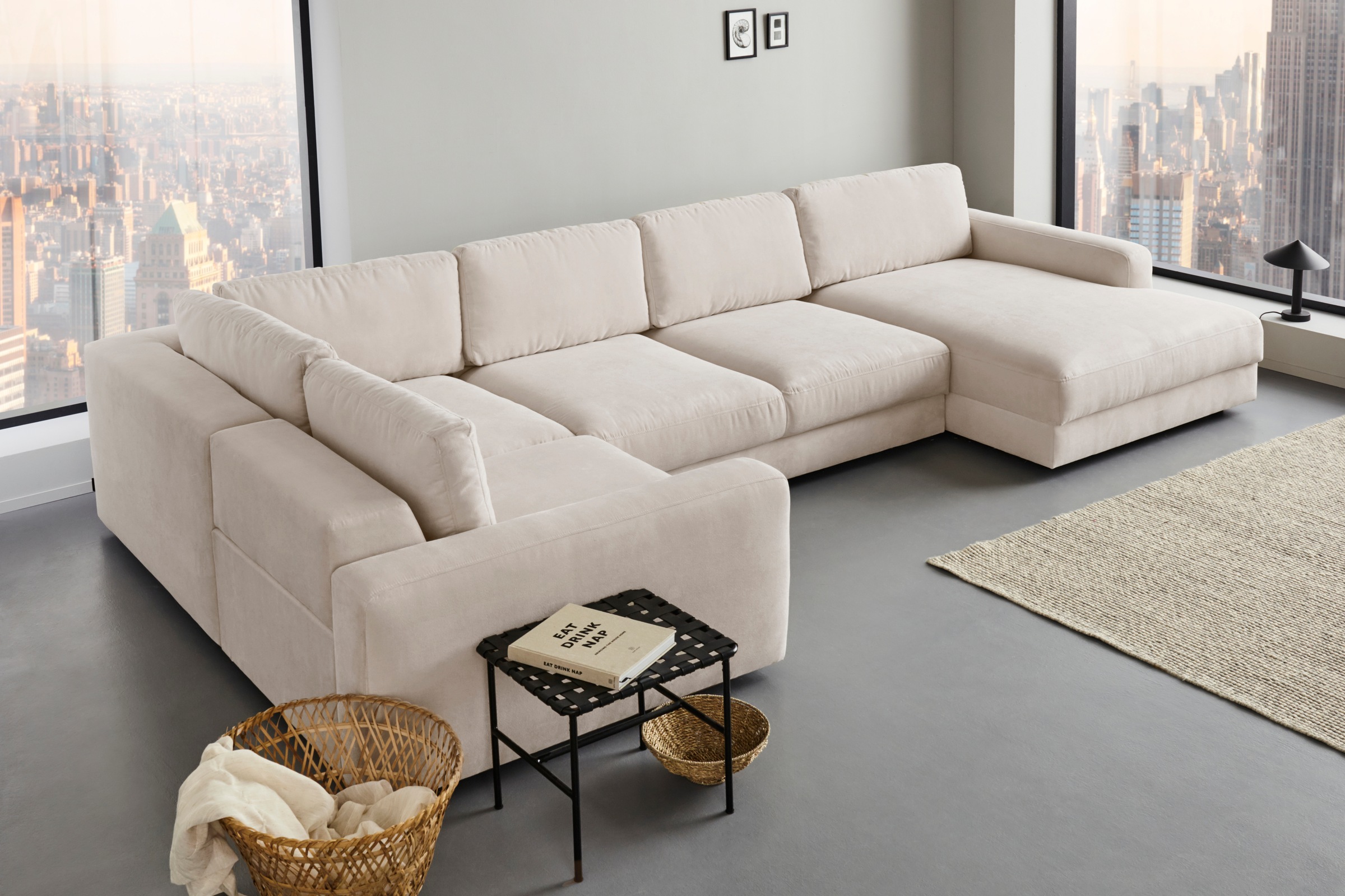 Home affaire Wohnlandschaft »Bloomfield, Mega Polsterecke, Breite 390cm, vi günstig online kaufen