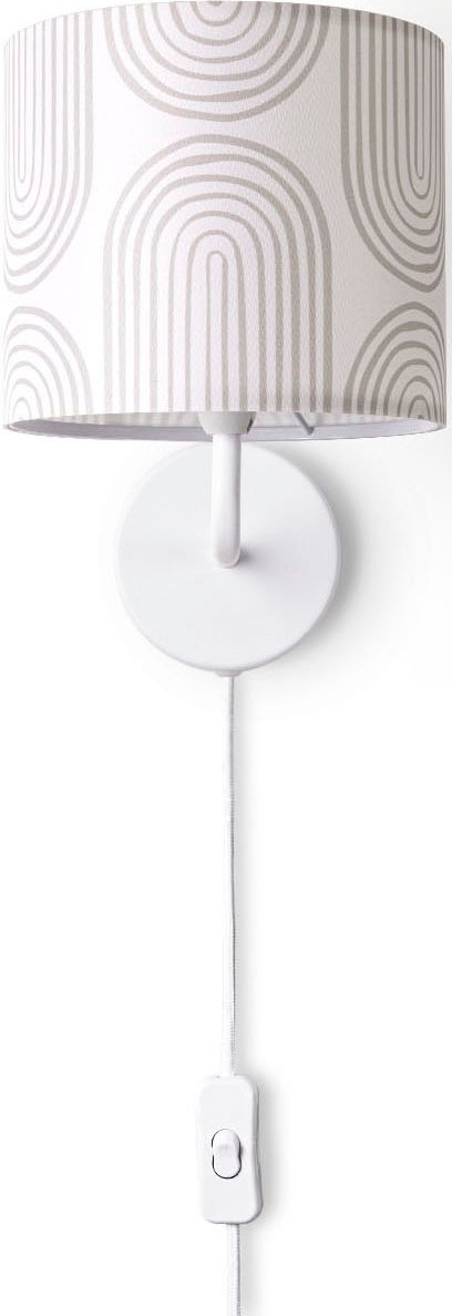 Paco Home Wandleuchte »Luca Pillar«, Leuchtmittel E14 | ohne Leuchtmittel, Innen Wohnzimmer Wandleuchte Mit Stoffschirm Retro Modern E14