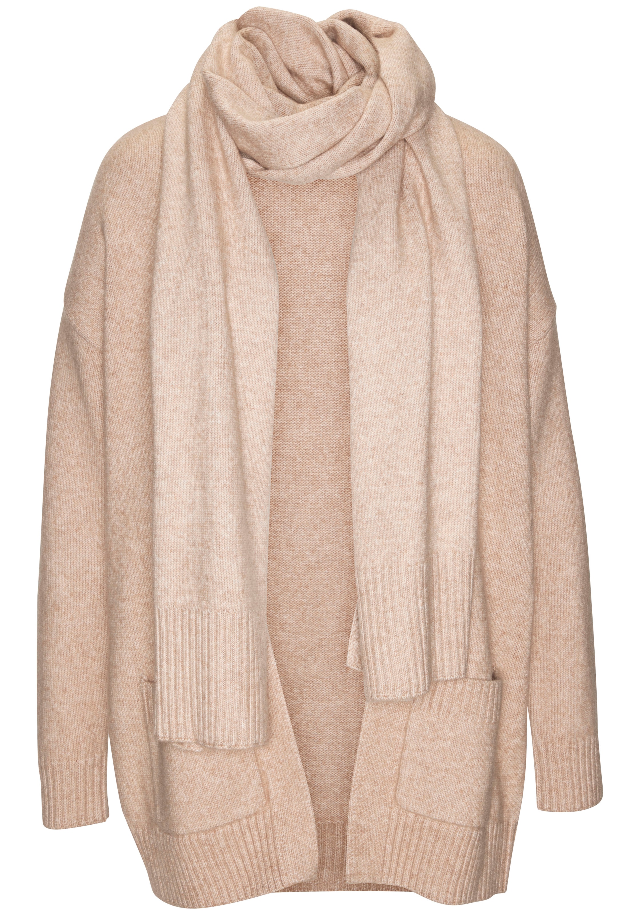 Vivance Strickjacke Set, mit Schal,  aus kuscheliger Strickqualität, Cardigan