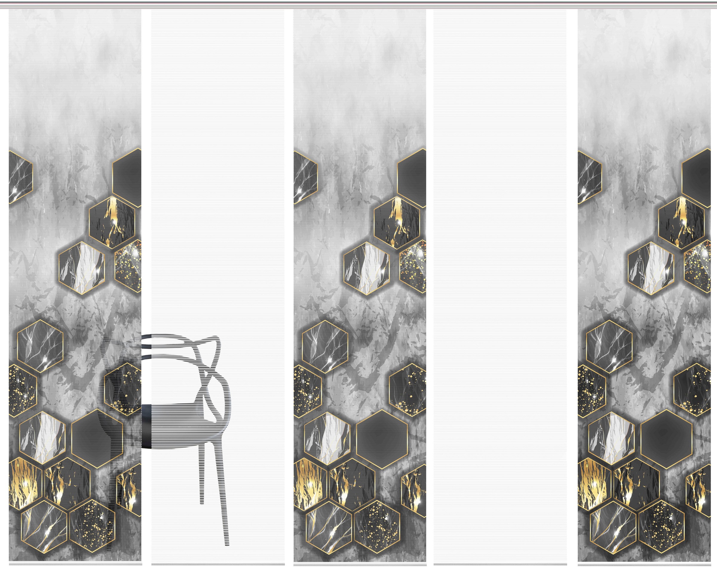 Vision S Schiebegardine »LAYON 5er SET« Paneelwagen 5 Stk. tlg. Schiebevorh günstig online kaufen