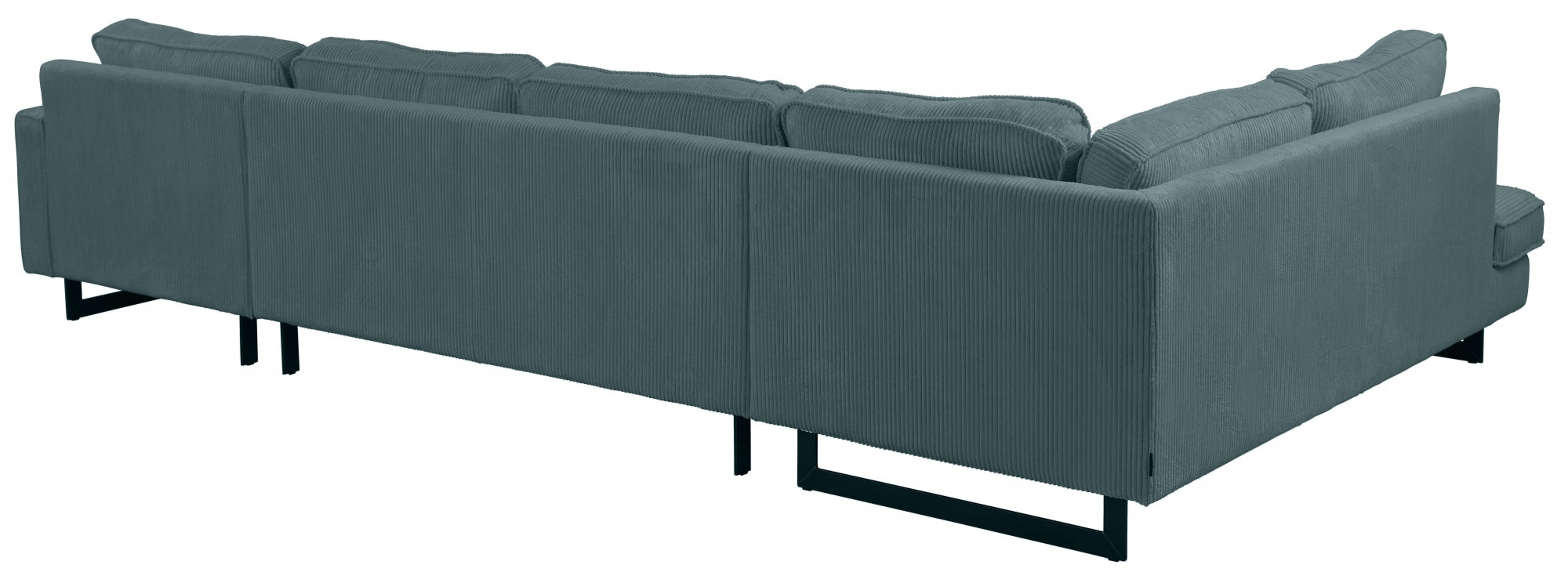 Places of Style Wohnlandschaft »Pinto, 350 cm, U-Form, XXL, mit Ottomanen«, Cord, Chenille, Lederoptik, mit Keder, Metallfüße, Wellenunterfederung