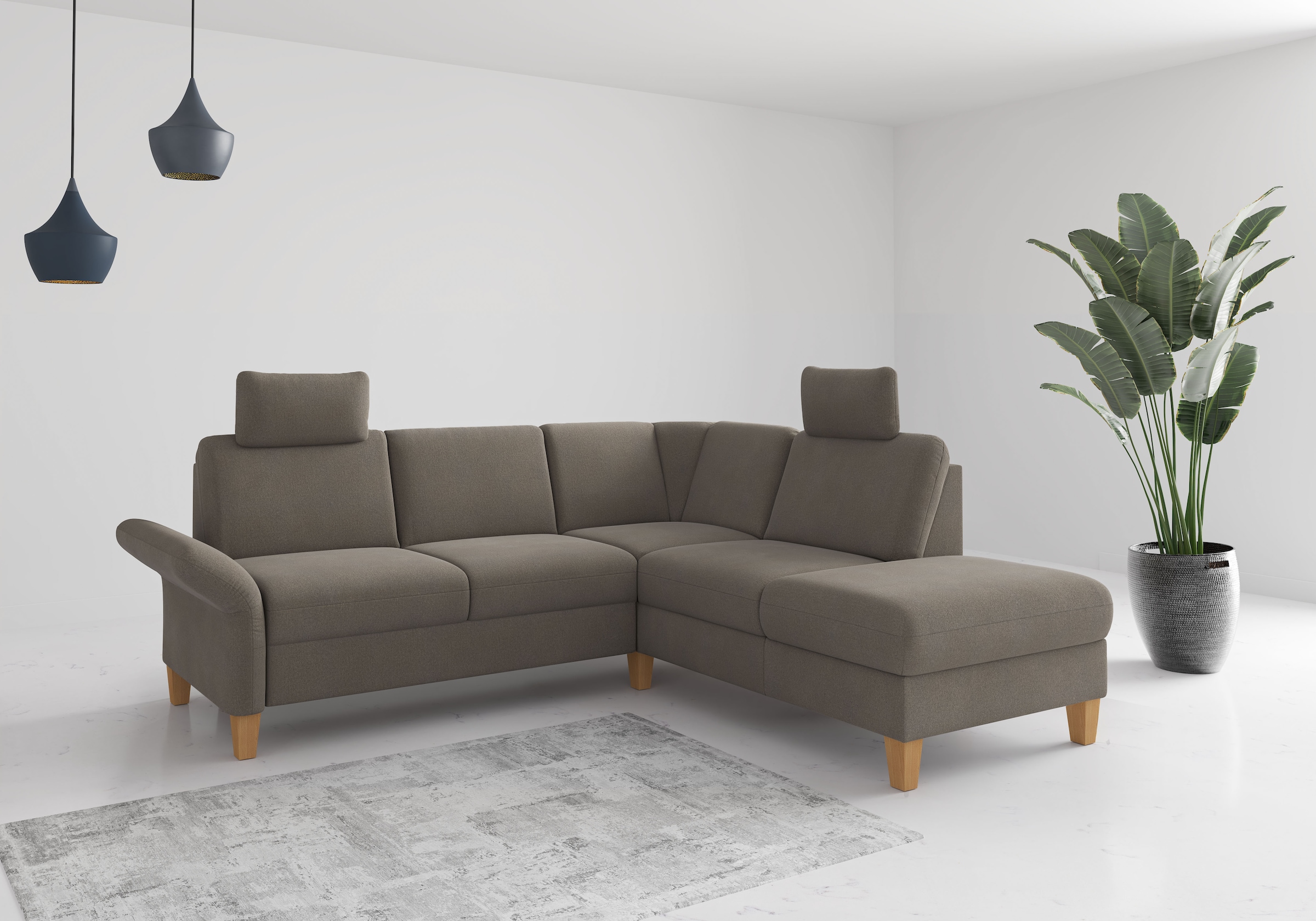 Home affaire Ecksofa "Rochelle, L-Form" wahlweise mit Armteilverstellung, B günstig online kaufen