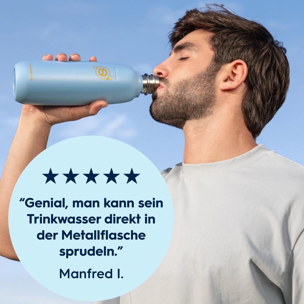 SodaStream Thermoflasche »Metallflasche Fizz&go COOL DWS, 0,9 l, Trinkflasche« kompatibel mit SodaStream DUO, E-DUO, TERRA, ART & ENSO Wassersprudler