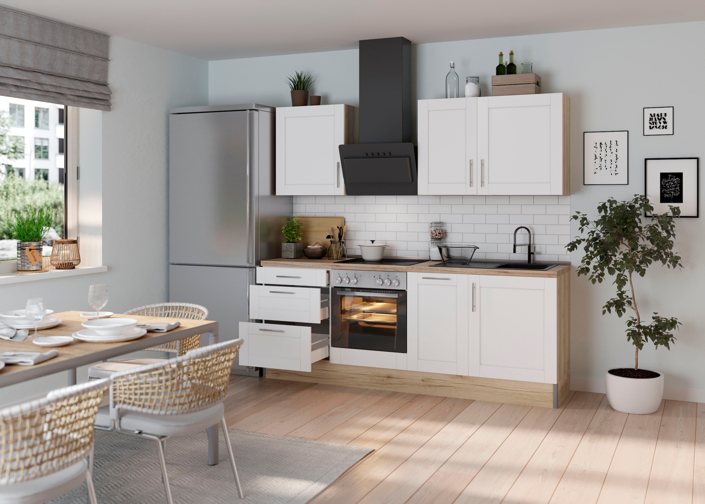OPTIFIT Küche »Ahus«, 225 cm breit, ohne E-Geräte, MDF Fronten, Soft Close  Funktion online kaufen