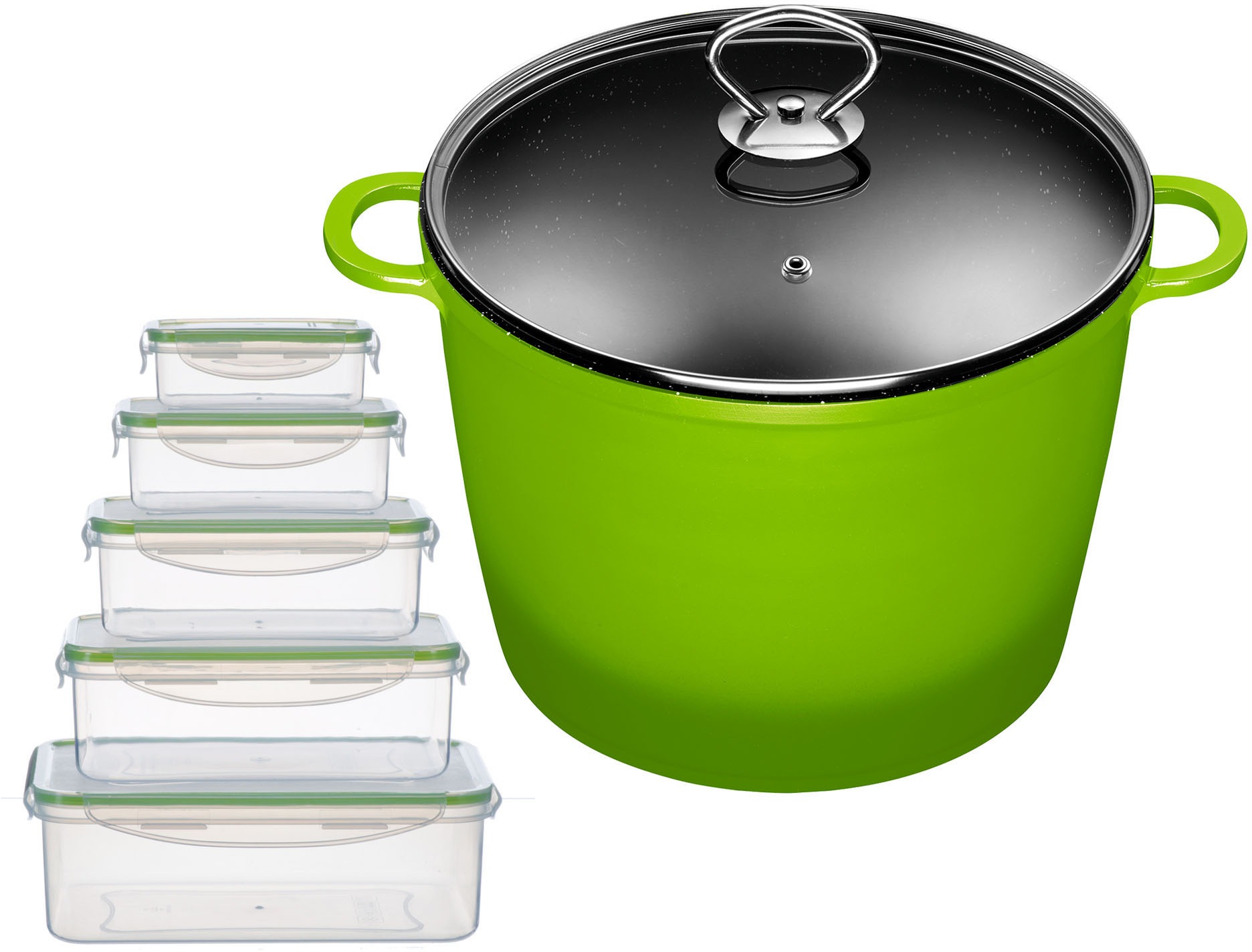 KING Suppentopf, Aluminiumguss, (Set, 12 tlg.), Kochtopf 7 LØ24cm+Glasdecke günstig online kaufen