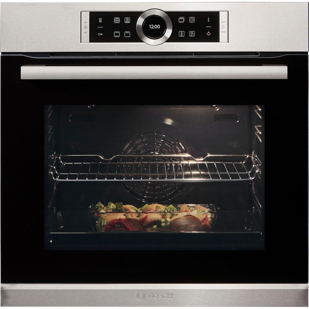 BOSCH Einbaubackofen »HBG632TS1«, 8, HBG632TS1, mit 3-fach-Teleskopauszug