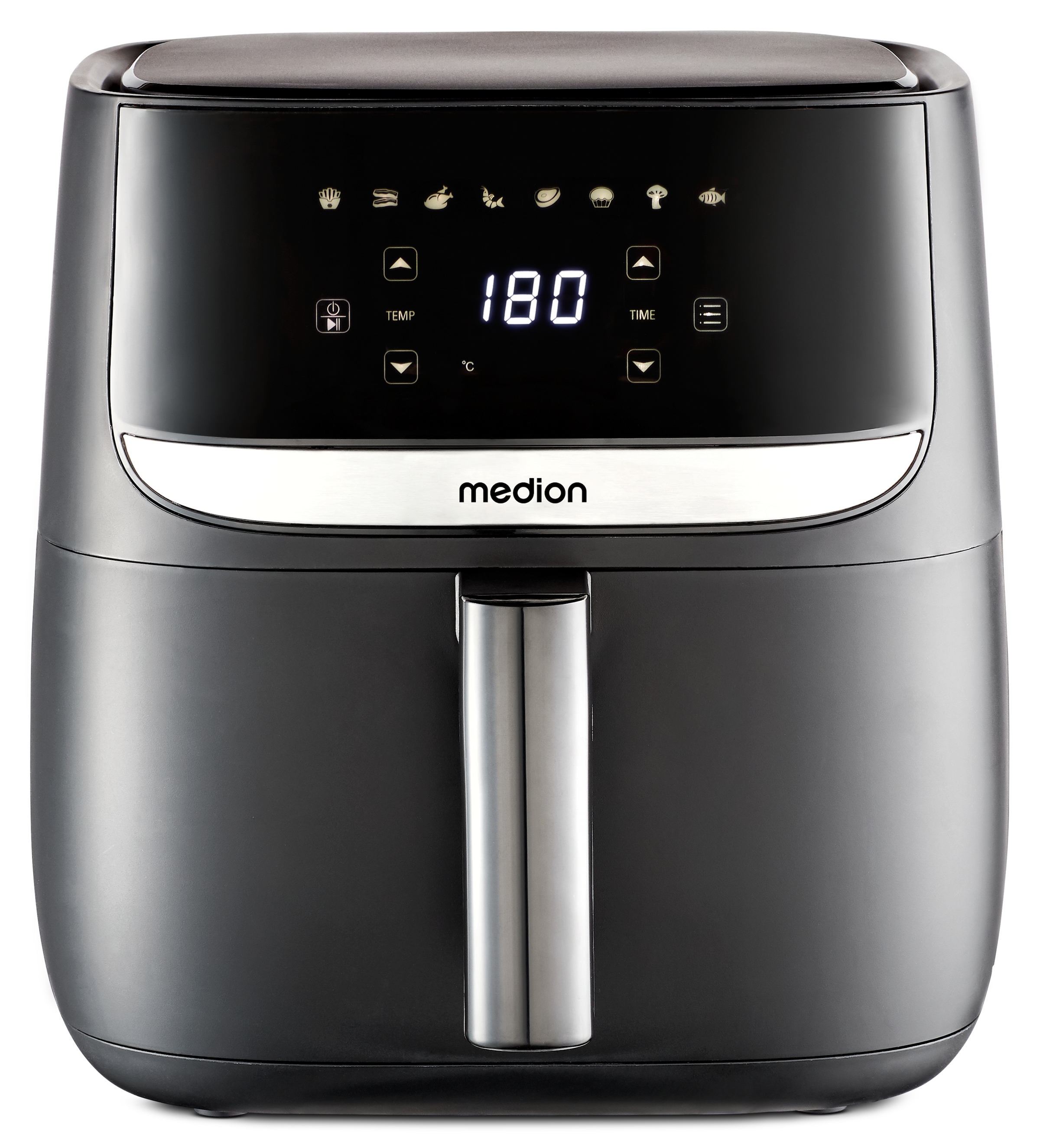 Medion® Heißluftfritteuse »E50 XL (MD 10532), 5,7 L Korbvolumen, 8 Automatikprogramme, Timer«, 1700 W, Temperatur bis 200 °C, ölfreies Frittieren, digitales Bedienfeld