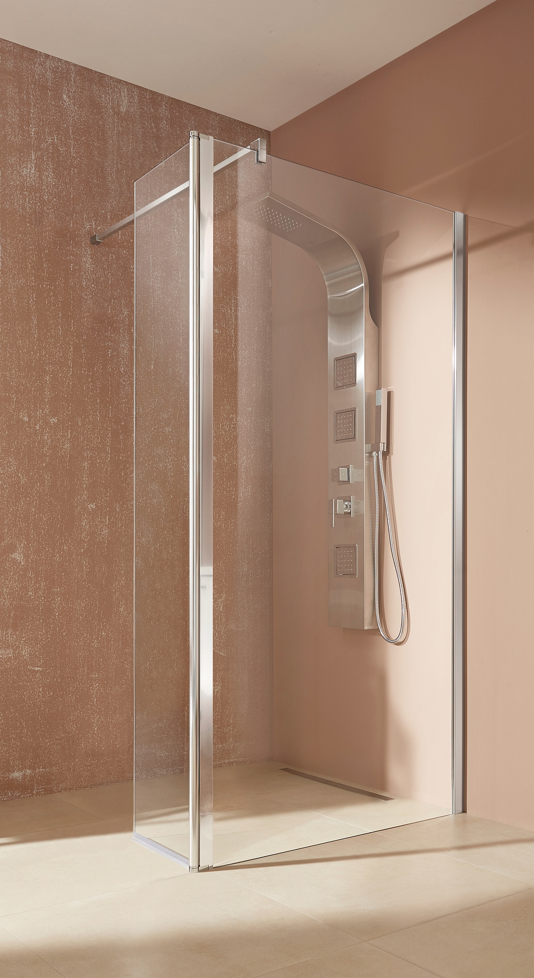 welltime Walk-in-Dusche »Mailand«, in 3 verschiedenen Breiten (90,100, 120cm), 6mm Sicherheitsglas