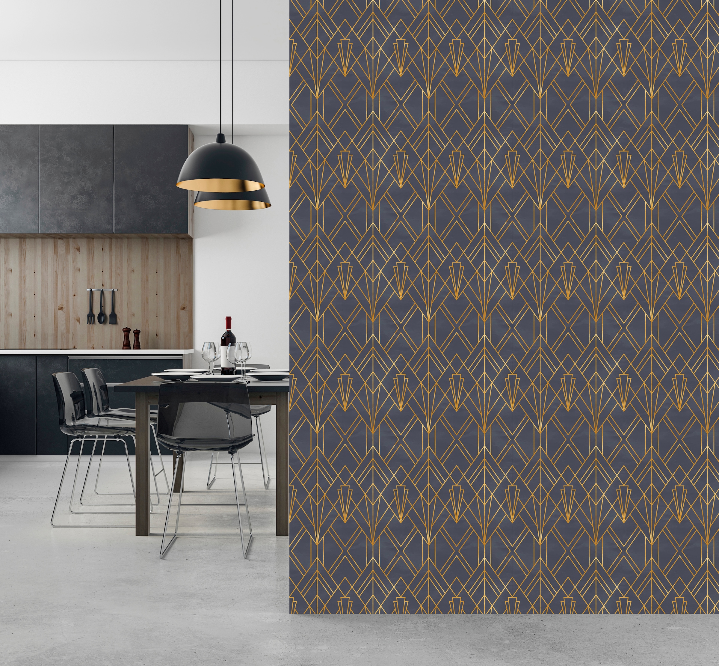 queence Vinyltapete »Liyana«, bedruckt-3D-Optik-clean-Motiv, 90x250cm, selbstklebend, kinderleichte Anbringung, Sticker