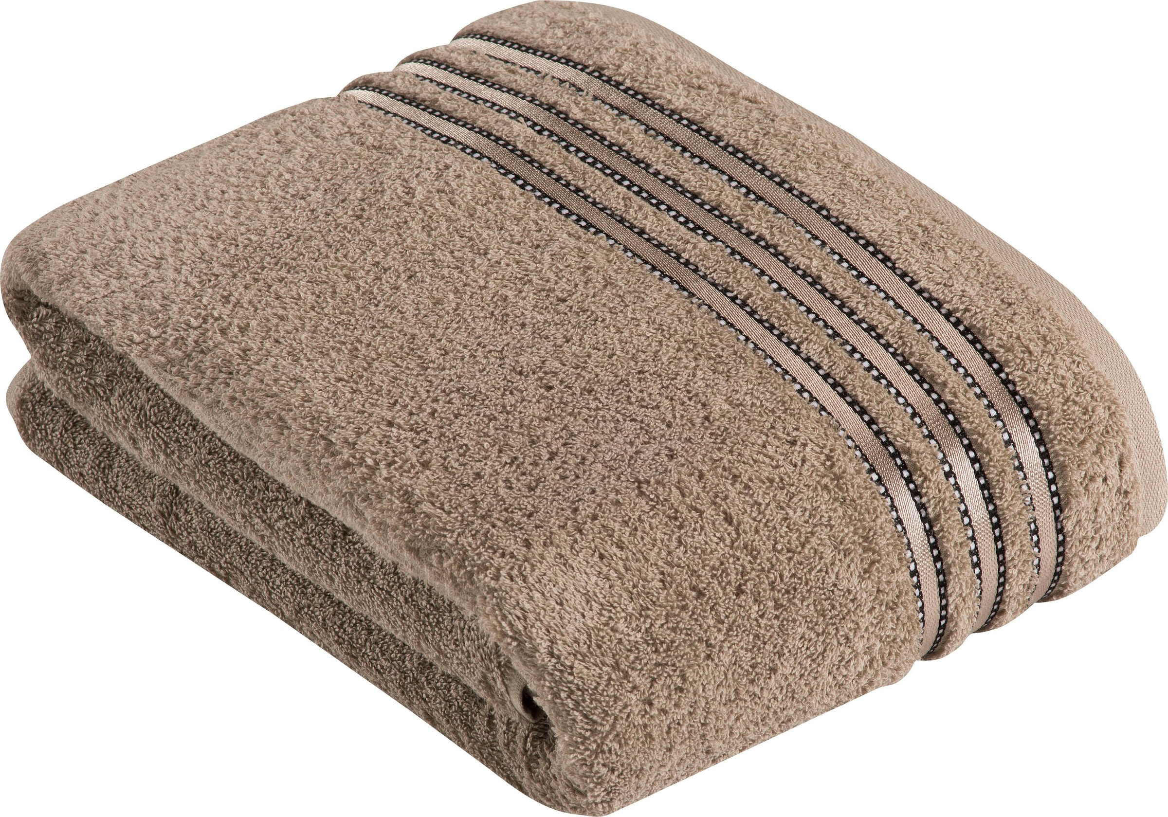 Saunatuch »Cult de Luxe« mit Glanzbordüre braun Walkfrottee, Obermaterial: 100% Baumwolle B/L: 100cmx150cm, 1 Stk., Walkfrottee