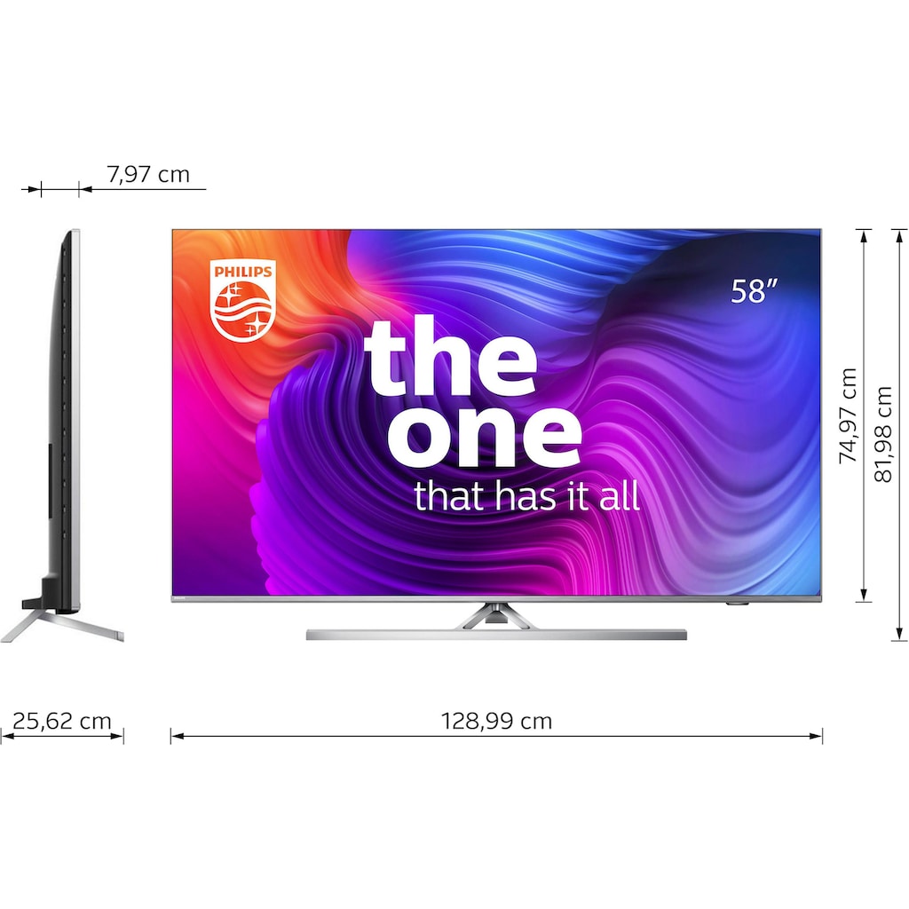 Philips LED-Fernseher »58PUS8506/12«, 146 cm/58 Zoll, 4K Ultra HD, Smart-TV, 3-seitiges Ambilight