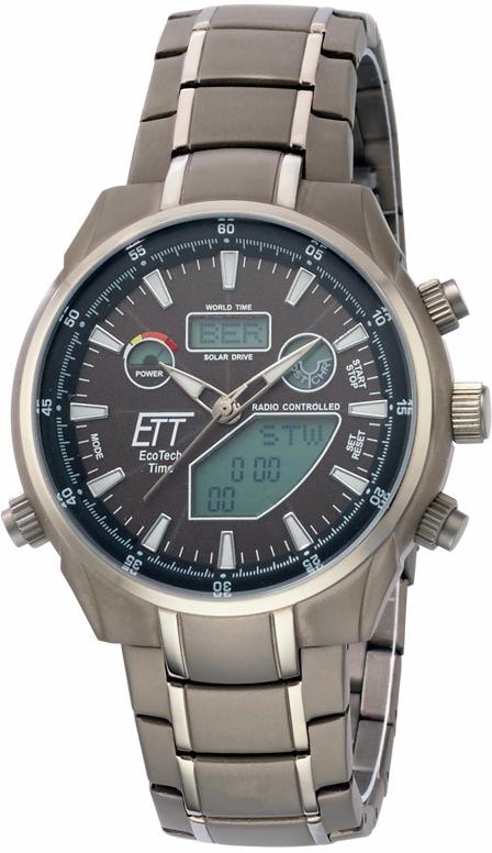ETT Funkchronograph »EGT-11339-60M«, Armbanduhr, Herrenuhr, Stoppfunktion, Datum, Solar
