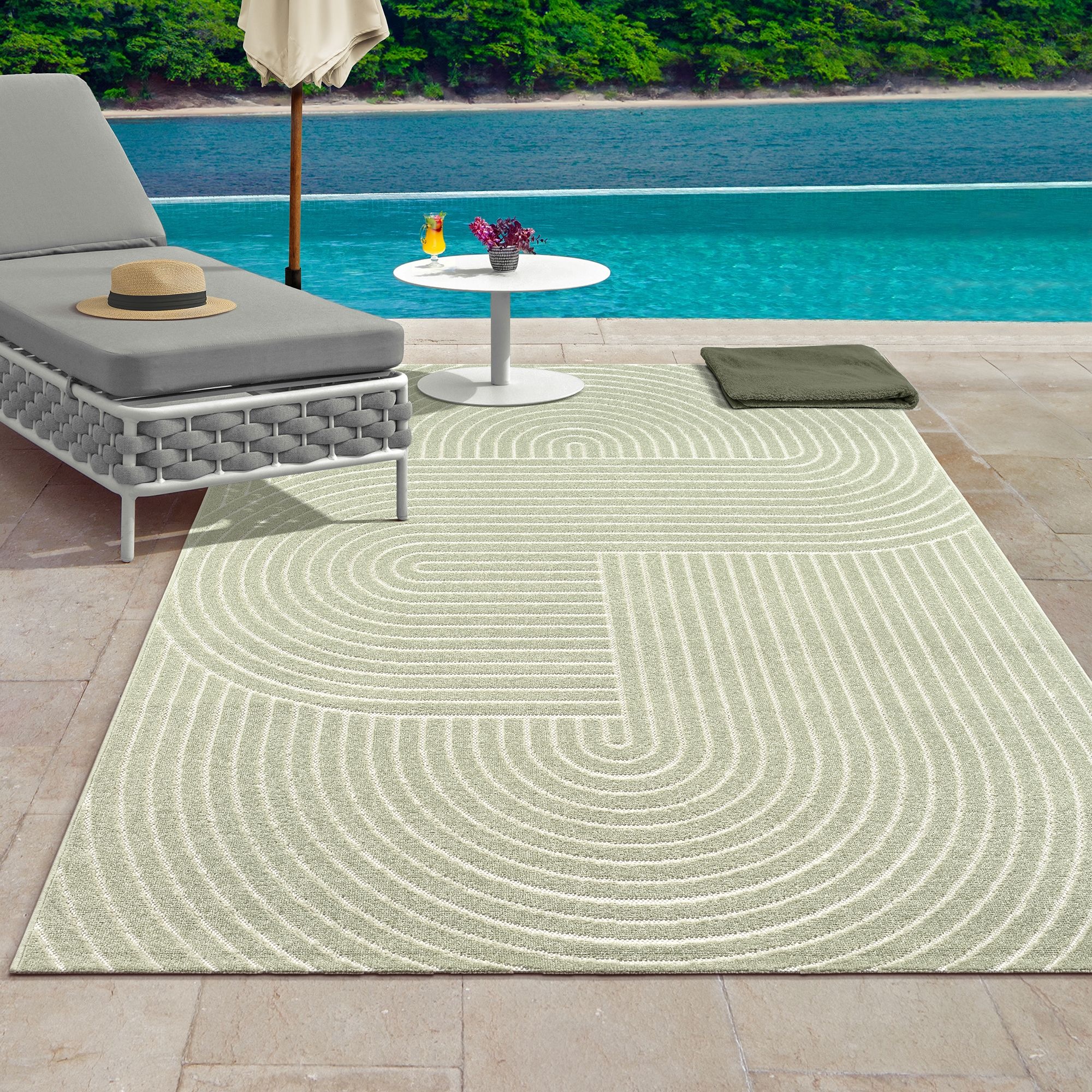 the carpet Teppich »Santo Plus«, rechteckig, 5 mm Höhe, Plus moderner robuster In und Outdoor Teppich