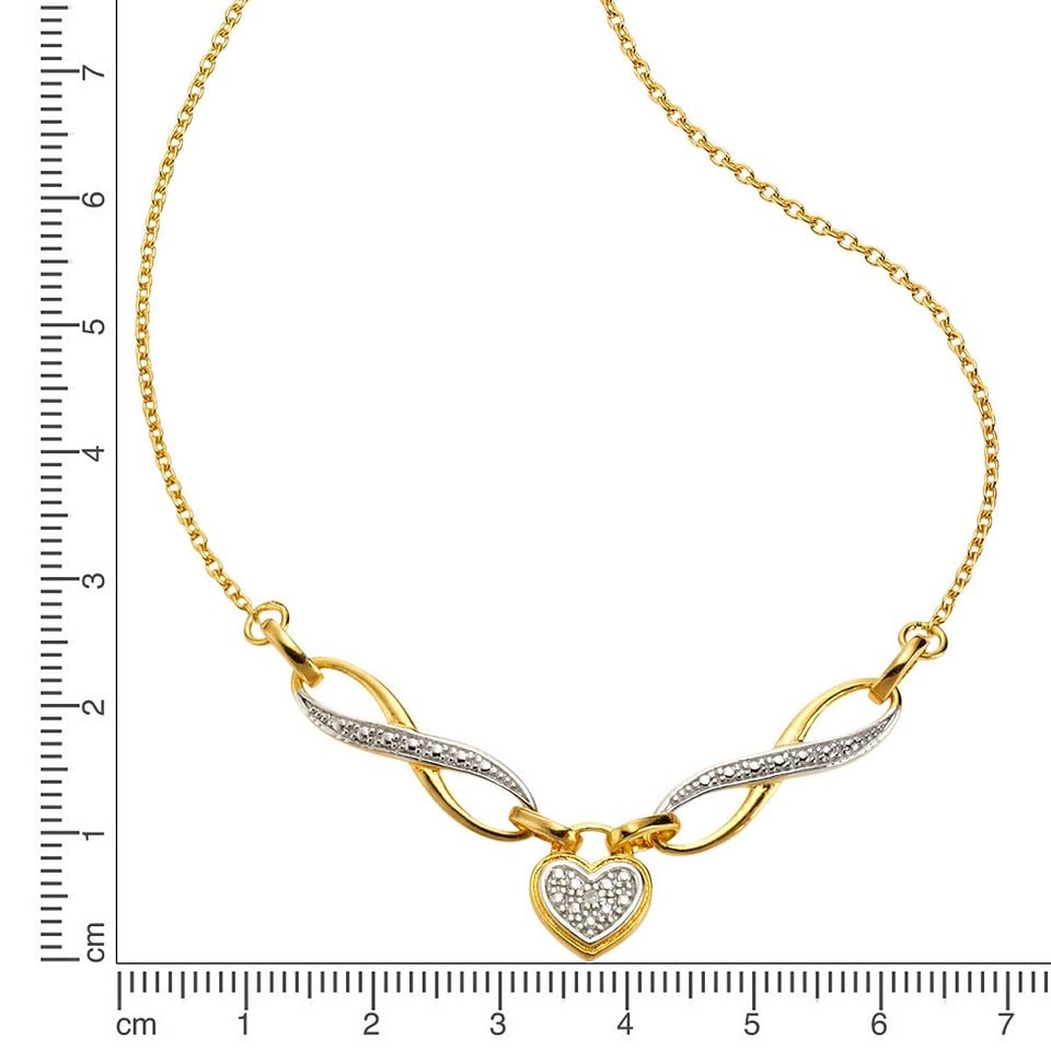 Firetti Collier »Schmuck Geschenk Halsschmuck Halskette Ankerkette Infinity+Schleife«, mit Diamant