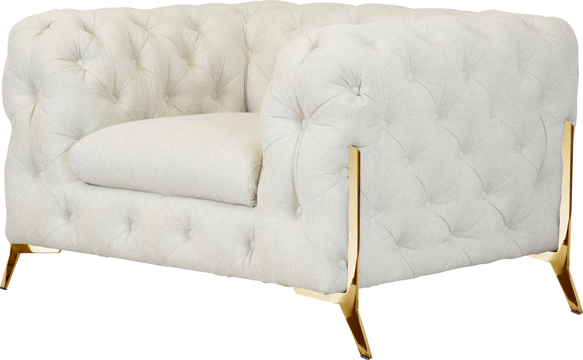 Leonique Chesterfield-Sessel »Amaury Sessel«, aufwändige Knopfheftung, moderne Chesterfield Optik, Fußfarbe wählbar