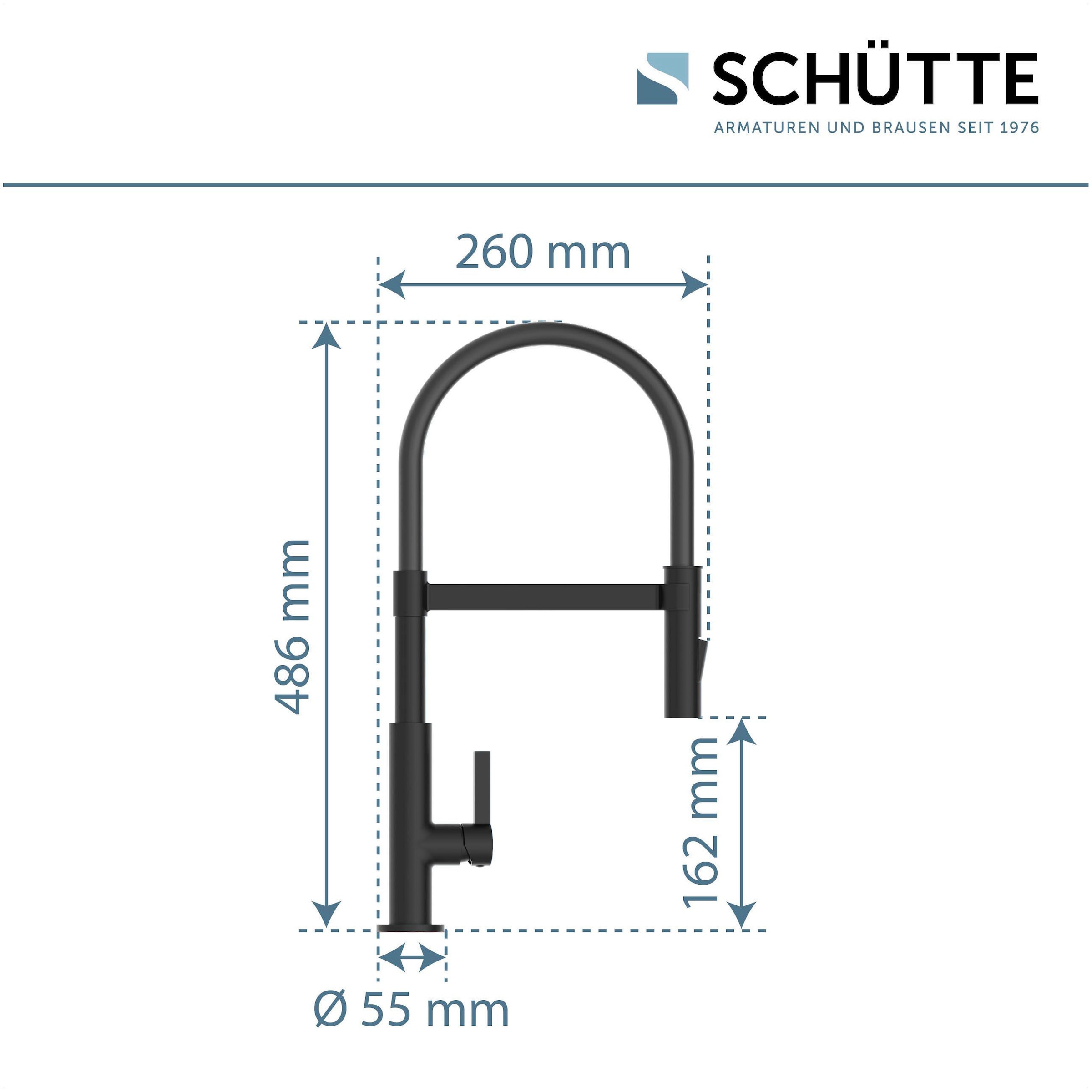 Schütte Hochdruck Spültischarmatur »MIAMI«, energiesparende Cold-Start-Funkt., 360° schwenkbar, 2-fach verstellbar