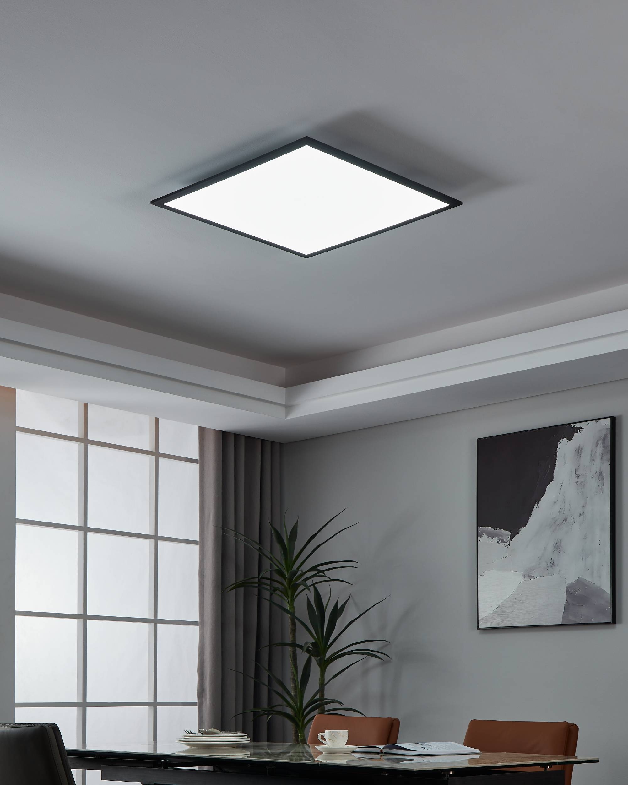 EGLO Deckenleuchte »SALOBRENA-Z« LED-Modul 1 Stk. warmweiß - kaltweiß App/Sprachsteuerung Alexa, 59,5x59,5x5cm, exkl. Fernbedienung