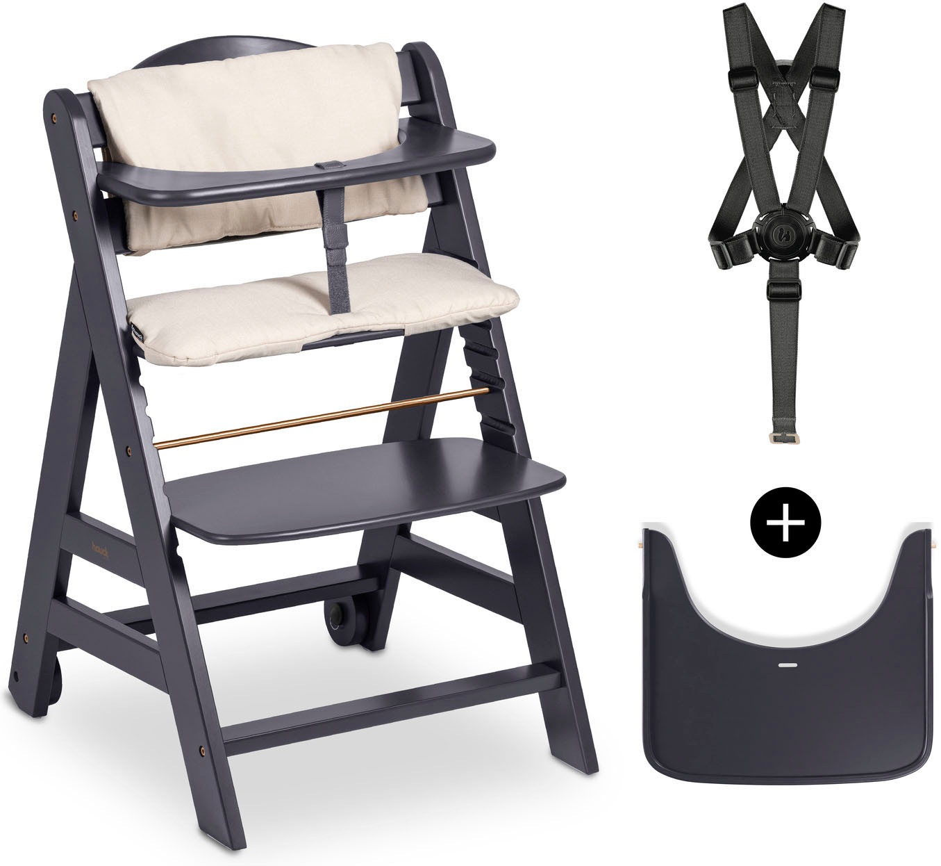 Hauck Hochstuhl »Beta+« () mit Holzrädern; FSC® - schützt Wald günstig online kaufen