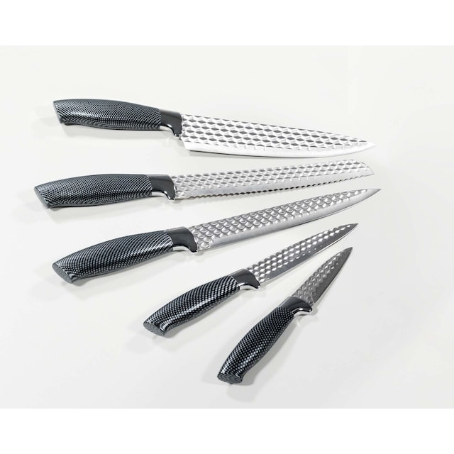 KING Messer-Set »CARBON DIAMOND«, (Set, 5 tlg.), Klingen mit Rautenstruktur  auf Rechnung kaufen