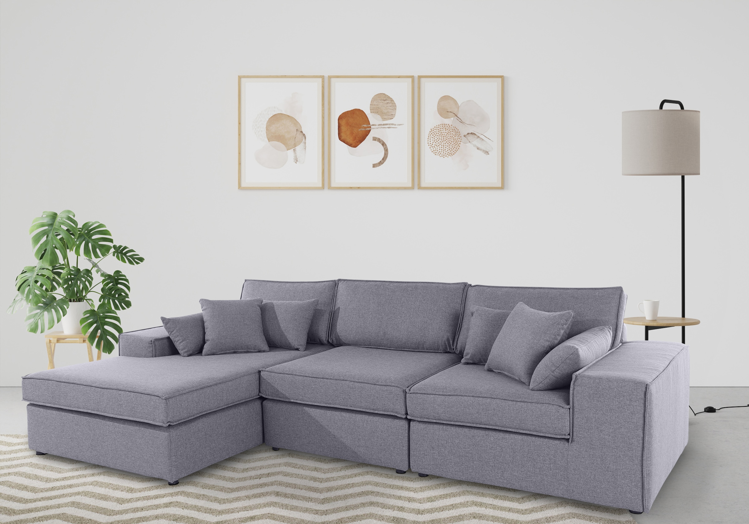 OTTO home Ecksofa »Florid L-Form« 3 Teile, bestehend aus Modulen, viele Bez günstig online kaufen