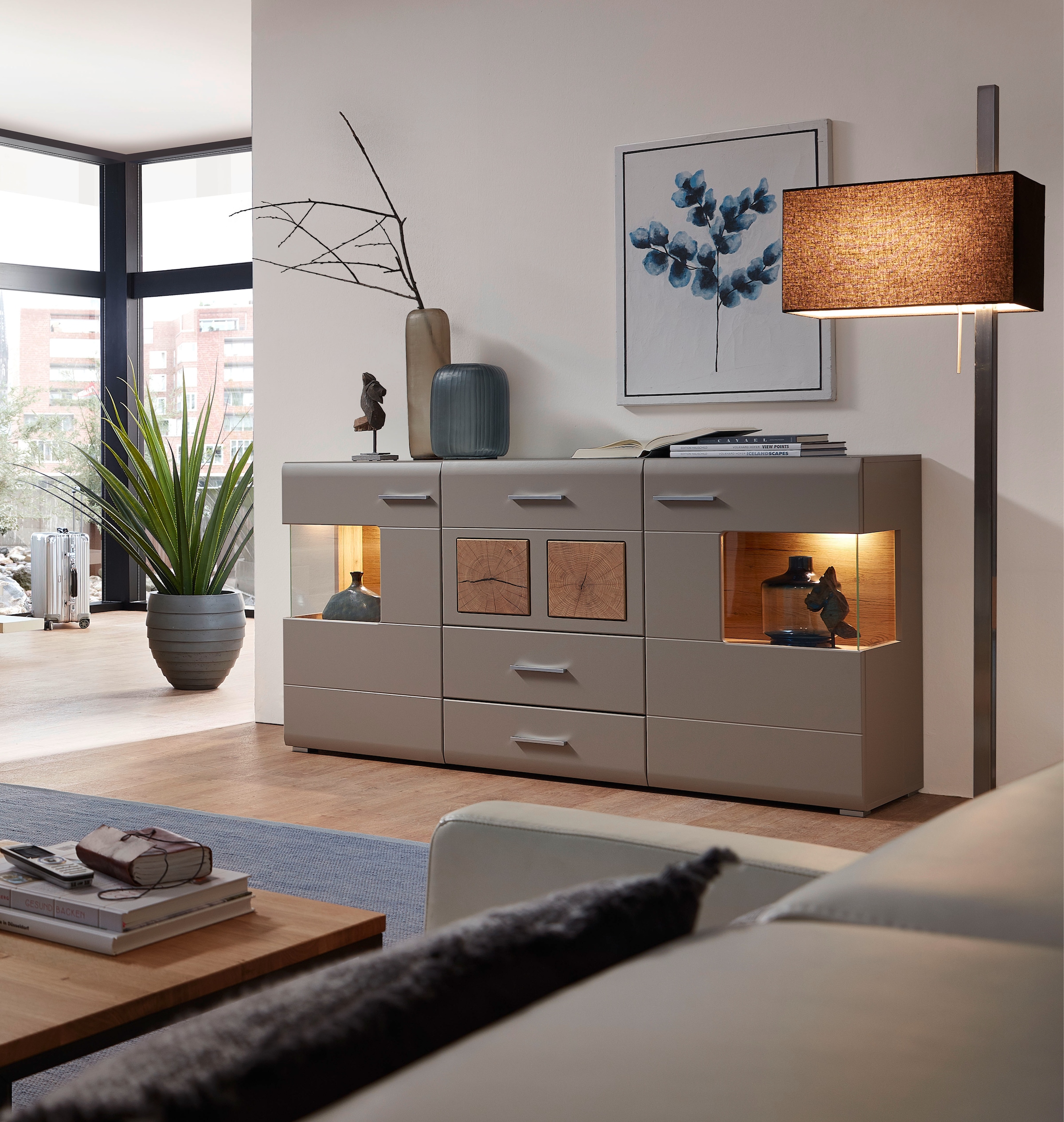 Innostyle Sideboard »FUN PLUS II«, 2 Holztüren, 3 Schubläden, 7 Fächer, Softclose, ABS Kantenschutz