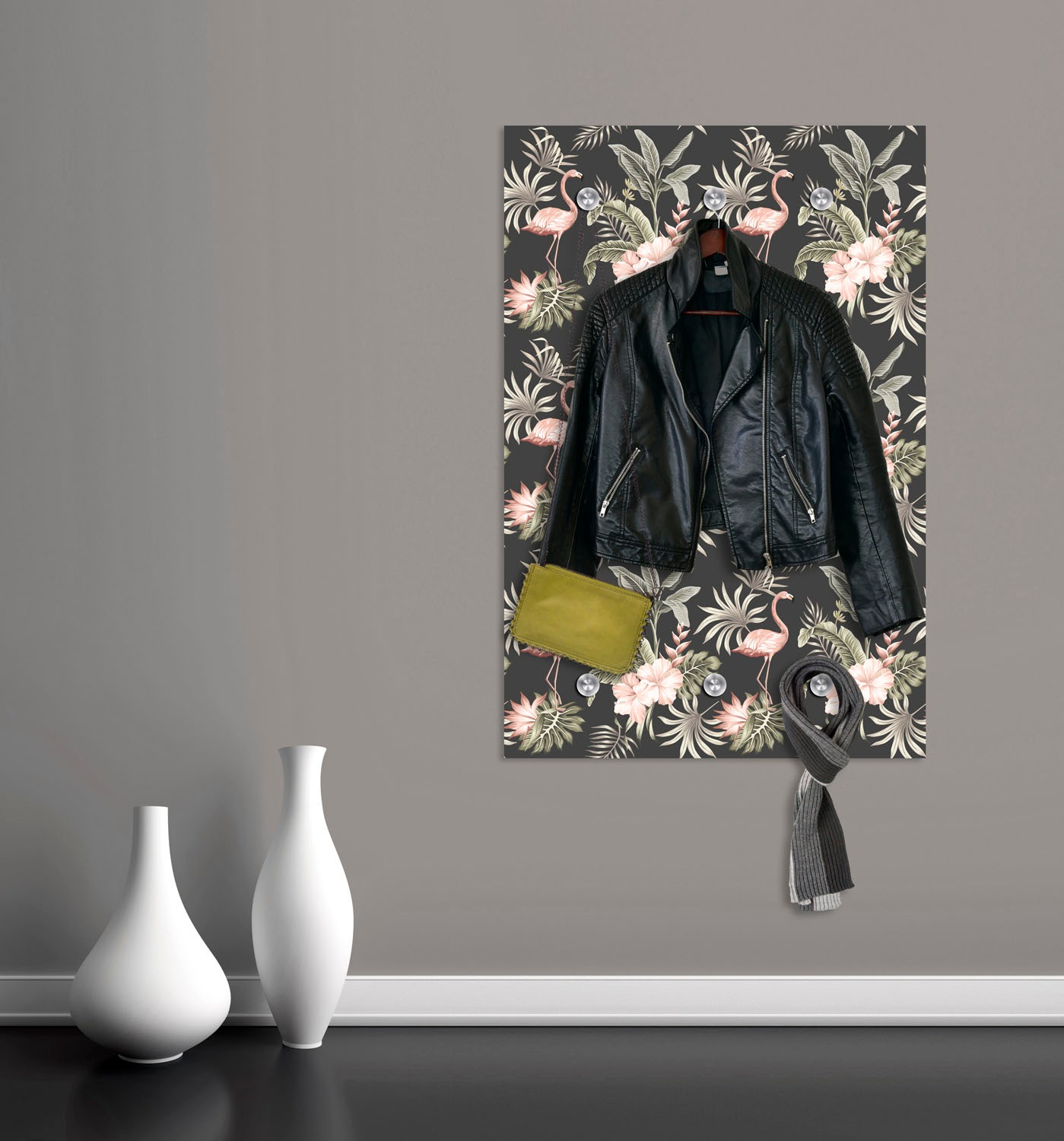 queence Garderobenleiste »Flamingos« mit 6 Haken, 80 x 120 cm günstig online kaufen