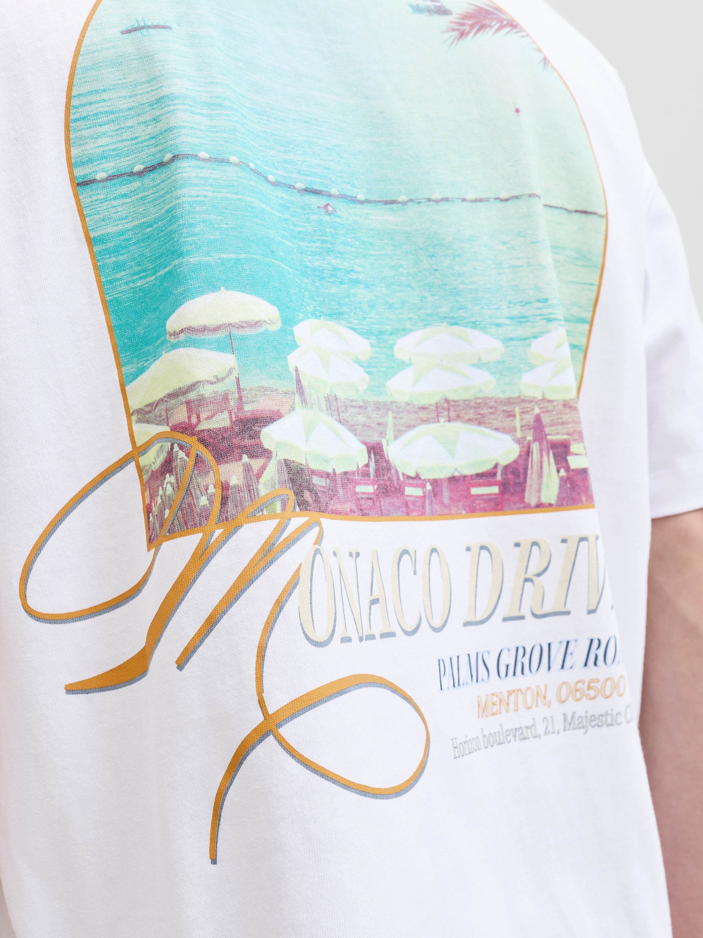 Jack & Jones Kurzarmshirt »JORSANREMO BACK TEE SS CREW NECK LN« Baumwolle