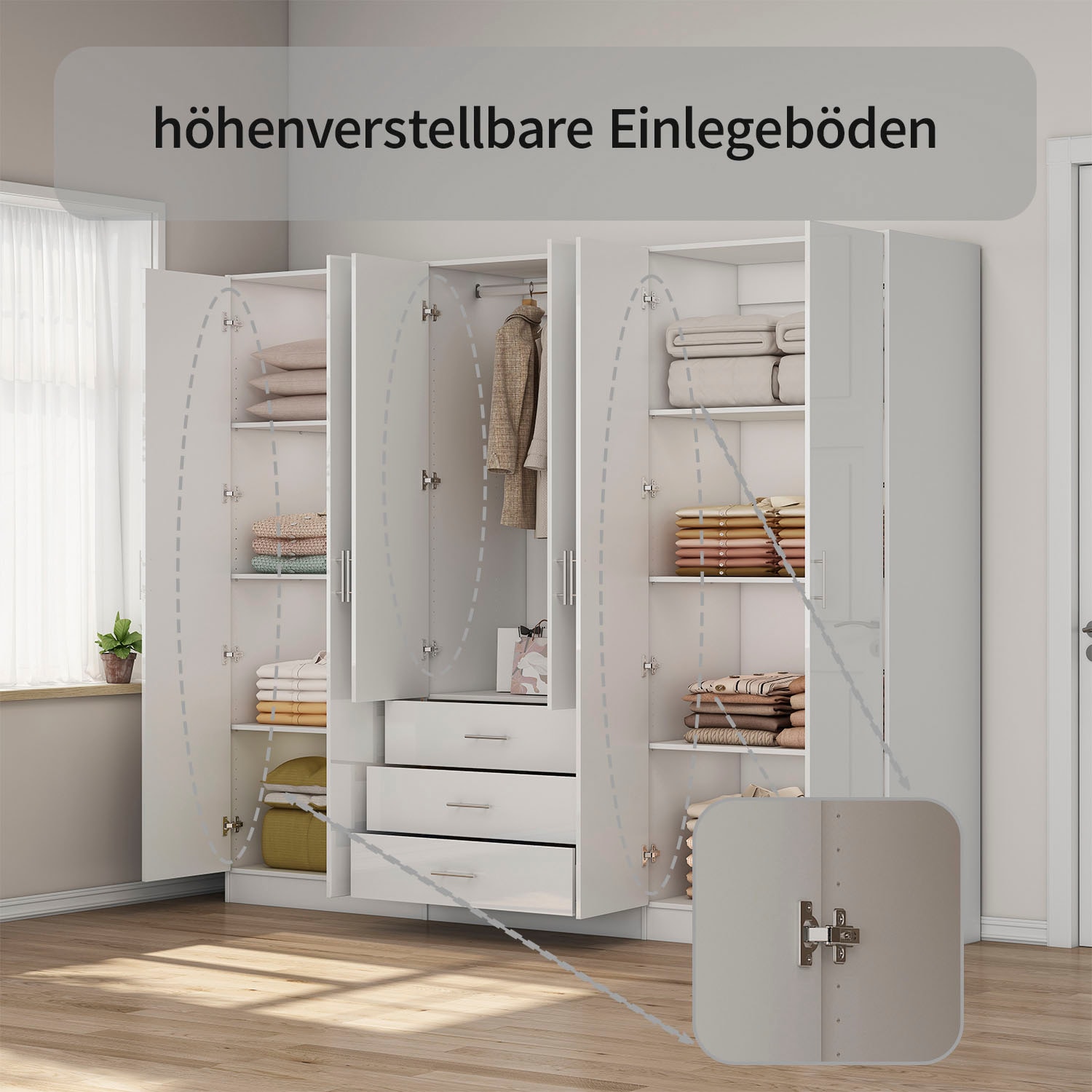 OTTO home Kleiderschrank »Trento Schlafzimmerschrank Garderobe hochglanz Bestseller«