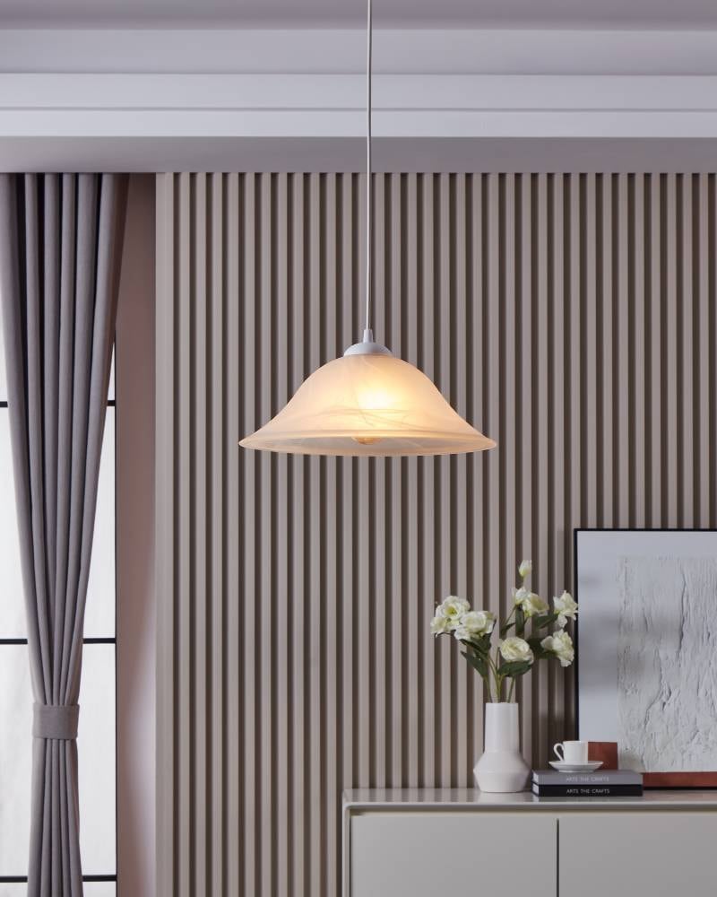 EGLO Pendelleuchte »ALBANY«, 1 flammig, Leuchtmittel E27 | ohne Leuchtmittel, weiß / Ø35 x H110 cm / exk. 1 x E27 (je max. 60W) / Esstisch / Küche